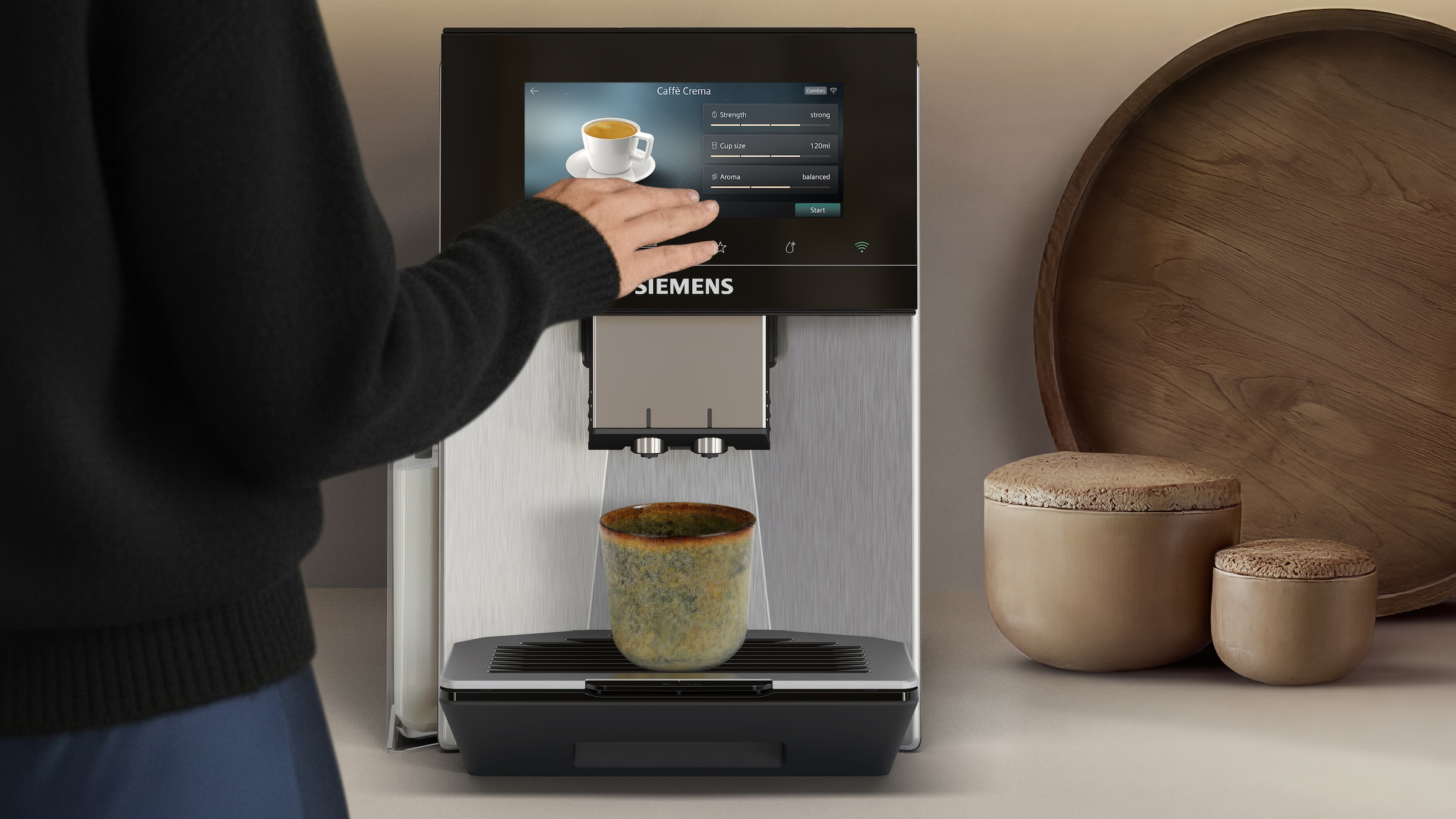 SIEMENS Kaffeevollautomat »TQ927E03« farbiges 6.8'' TFT-Display, individuelle Aromaeinstellung, Edelstahl