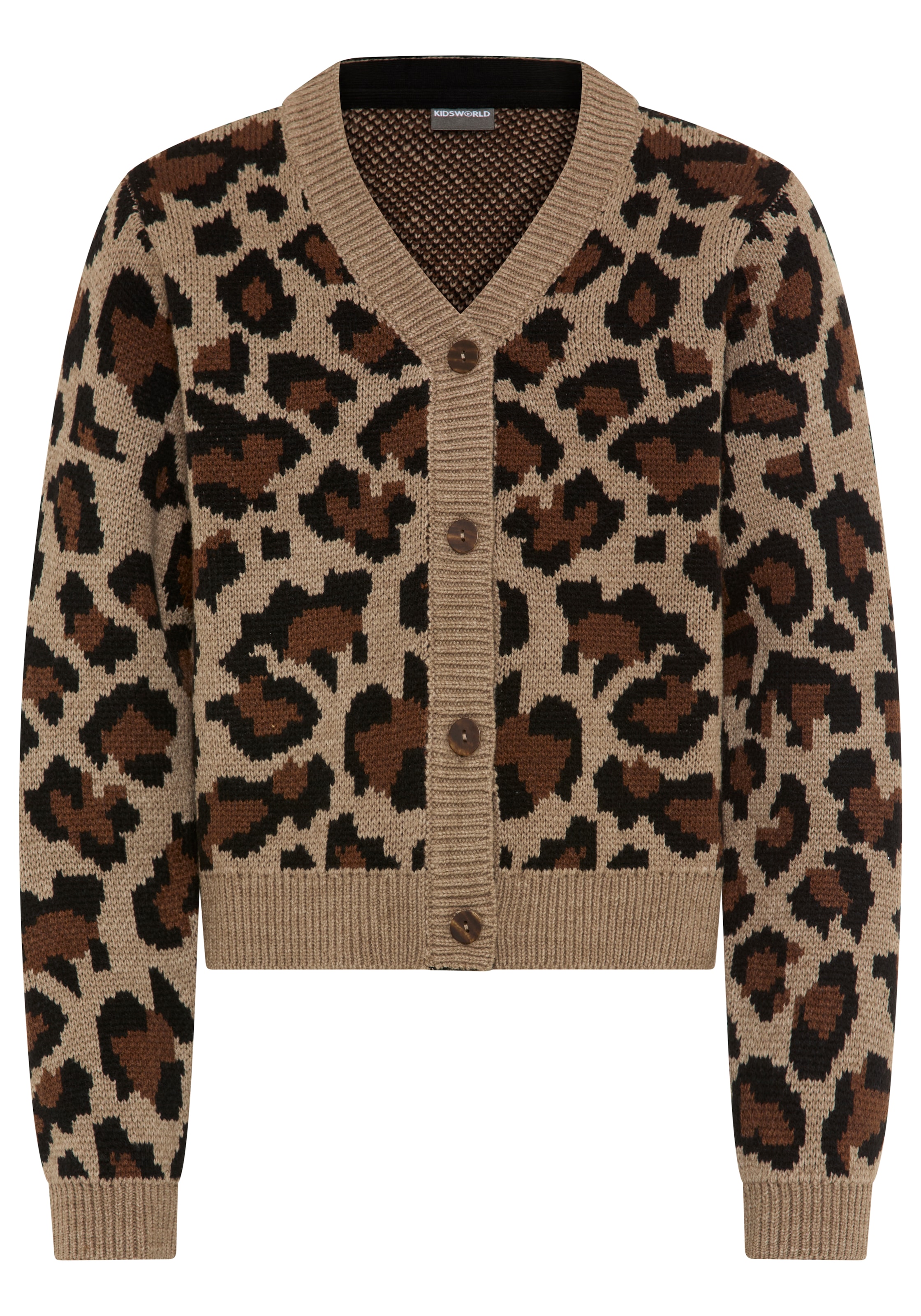 KIDSWORLD Strickjacke »Strickjacke mit Leo-Muster«, Strickjacke in Leo-Optik