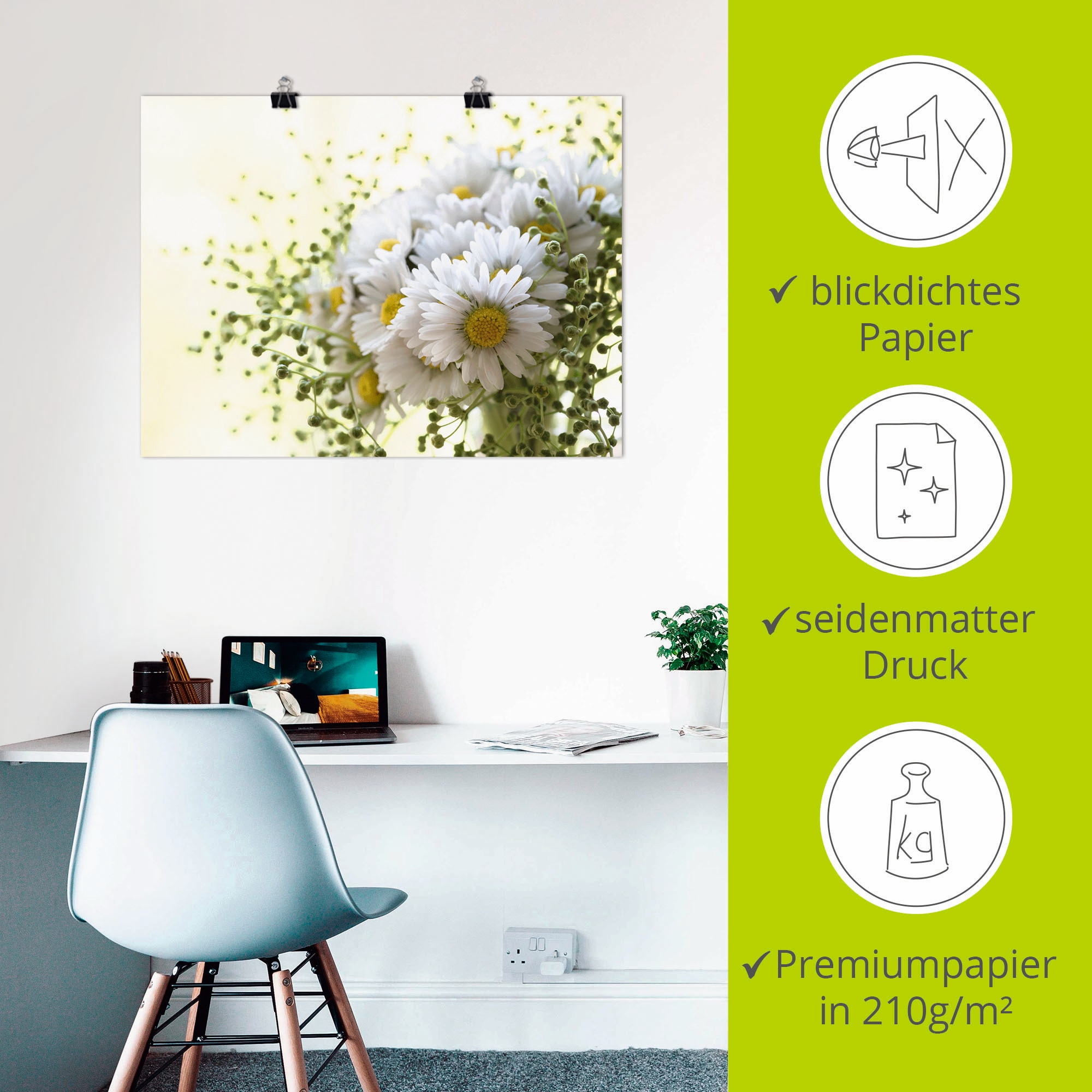 Artland Wandbild »Gänseblümchen und Hofstaat«, Blumen, (1 St.), als Leinwandbild, Poster, Wandaufkleber in verschied. Größen