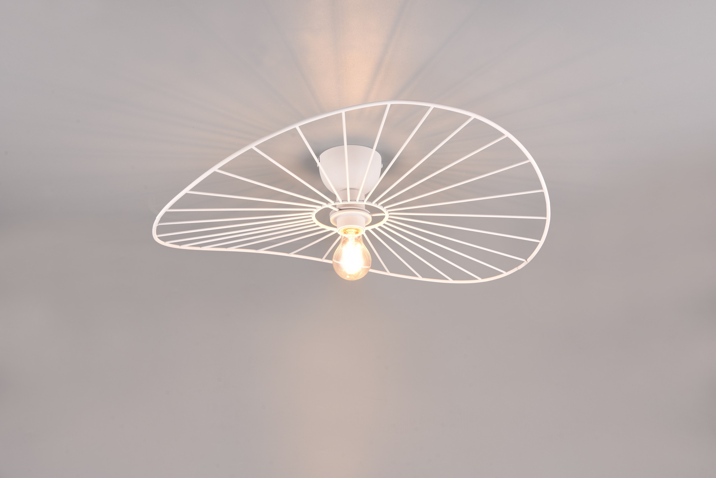 REALITY Leuchten Deckenleuchte »CHAPEAU, Deckenlampe exkl 1xE27 max 40W Ø60cm Schlafzimmer Deckenlampe«, 1 flammig, Leuchtmittel E27 | Leuchtmittel wechselbar, Lampenschirm aus filigranen Metallstreben sorgt für Schatten Effekte