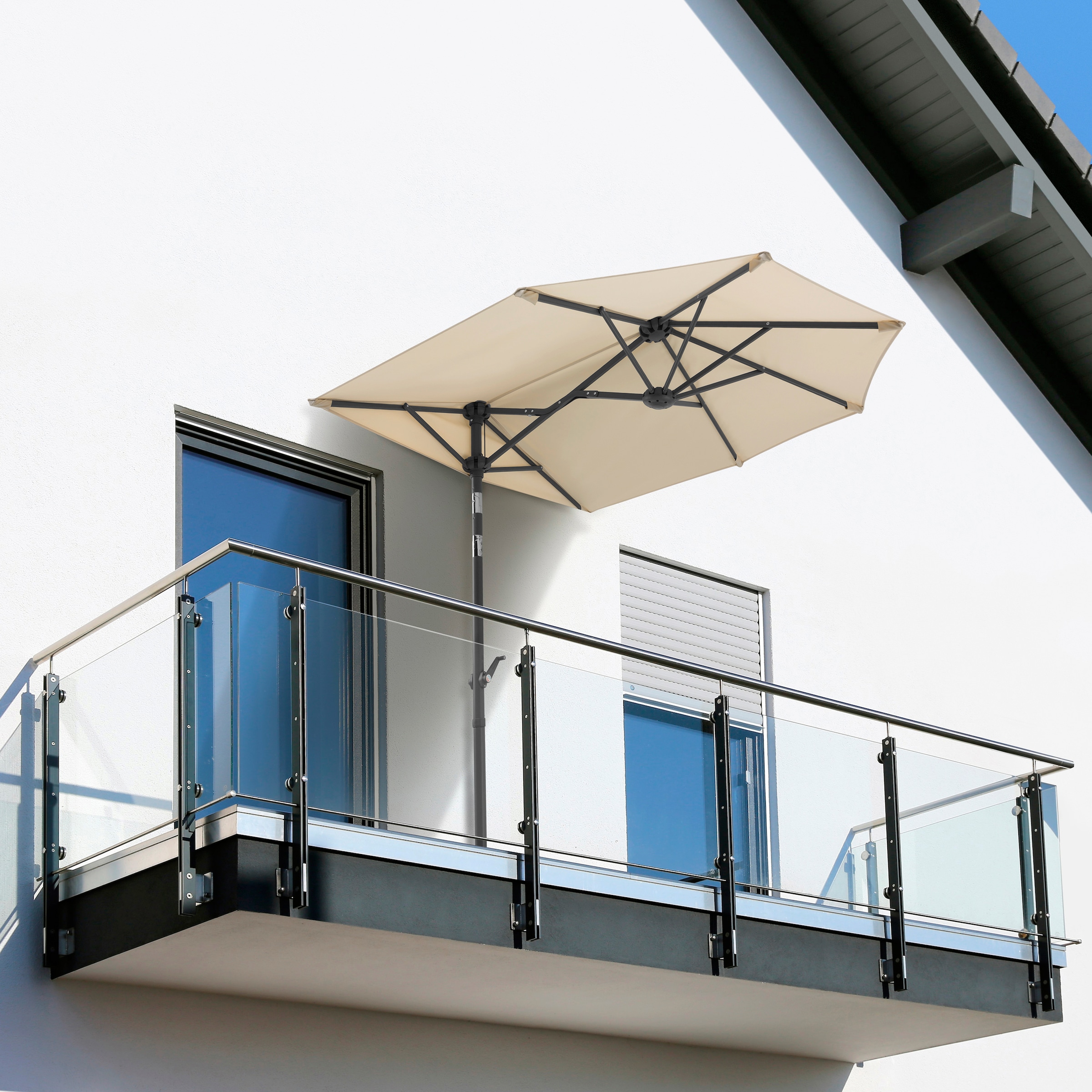 Balkonschirm »Salerno mezza«, mit Schutzhülle, ohne Schirmständer