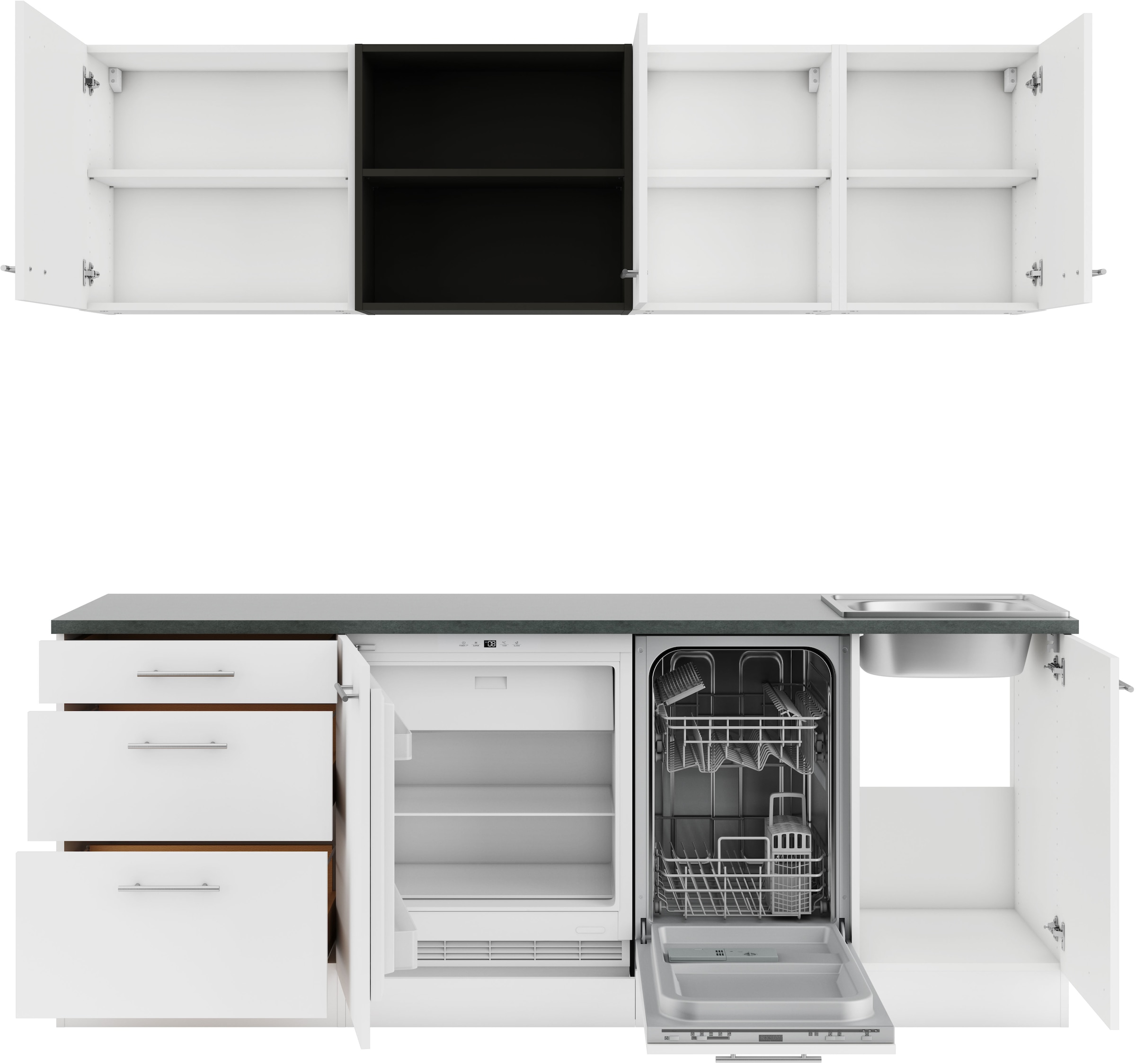OPTIFIT Küche »Bella« Breite 210 cm, wahlweise mit E-Geräten
