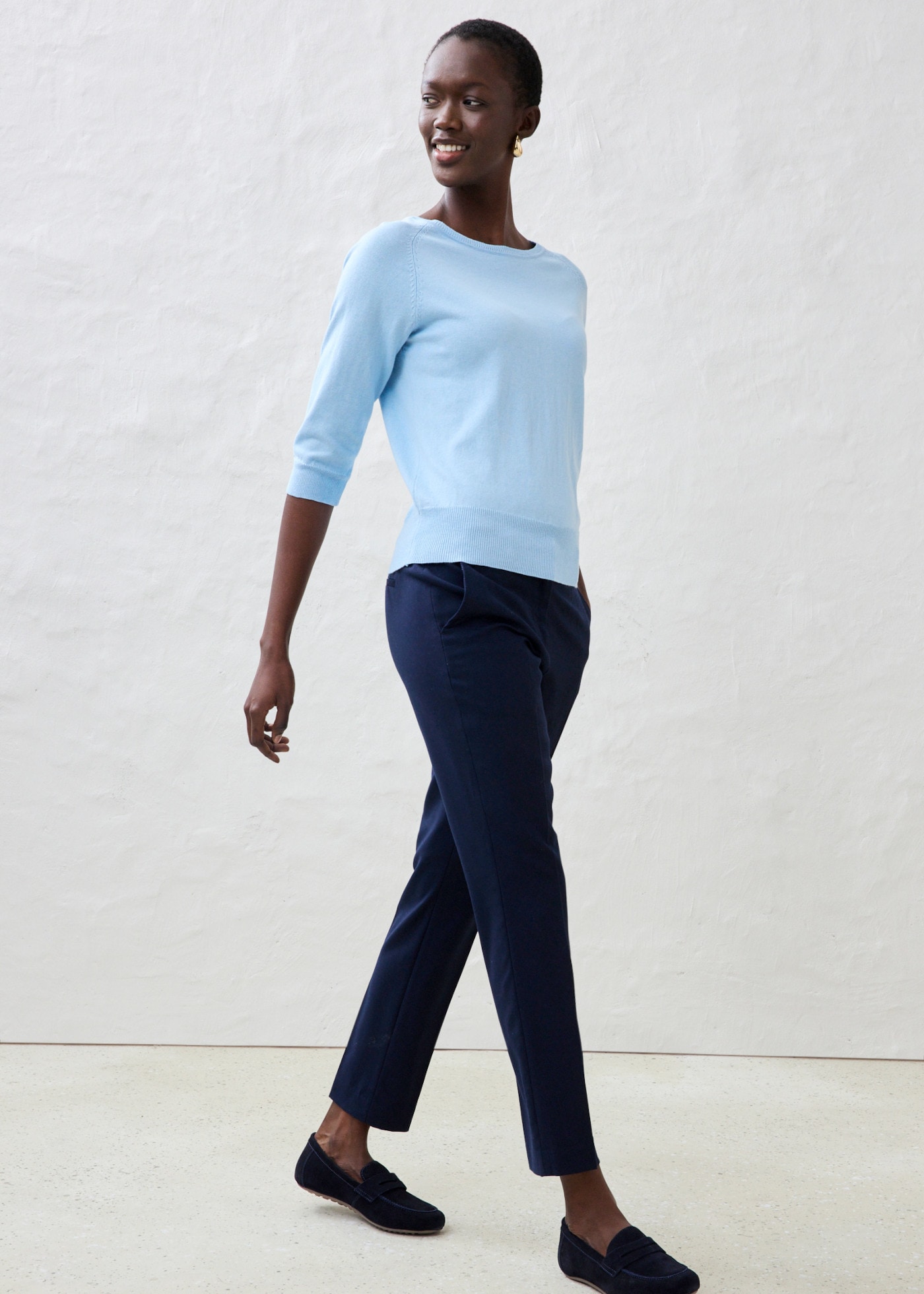 bonprix Strickpullover Oversize-Passform, 3/4-Ärmel, aus Seide und Baumwolle
