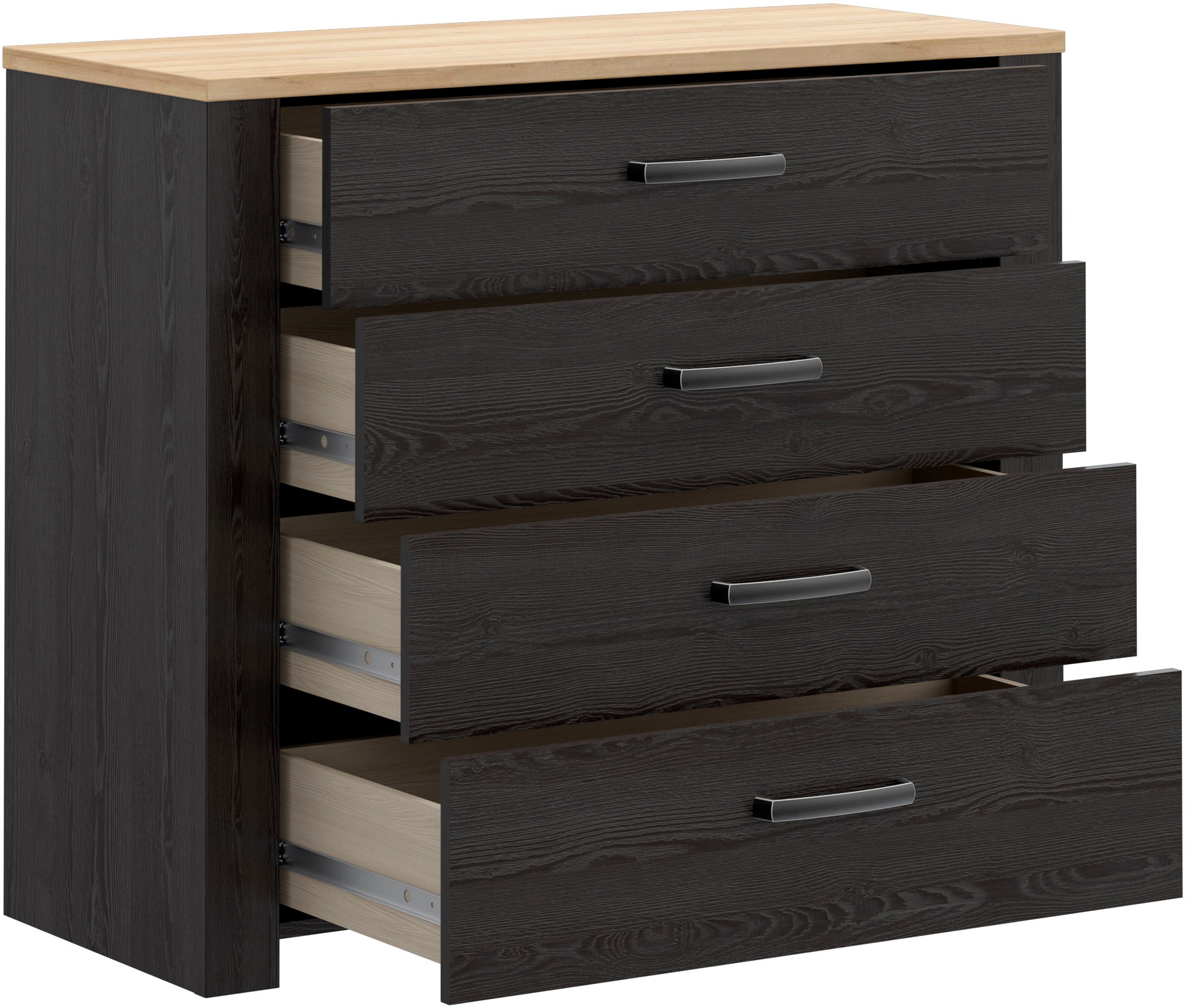 FORTE Kommode »Bohol« B/H/T 101,4/87/42 cm, 4 Schubkästen