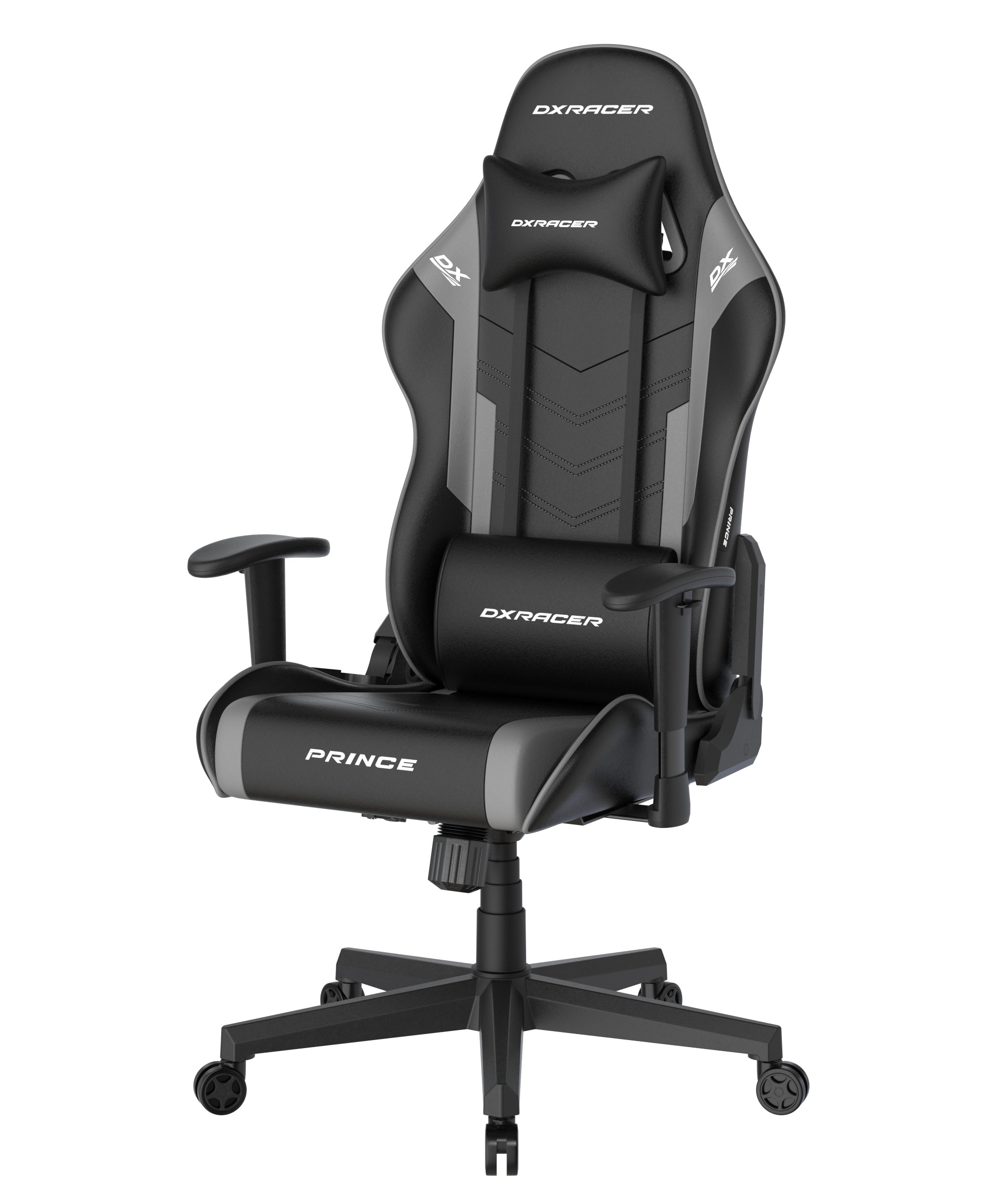 DXRacer Gaming-Stuhl »Prince Gaming Chair Regular L, PVC, schwarz grau«