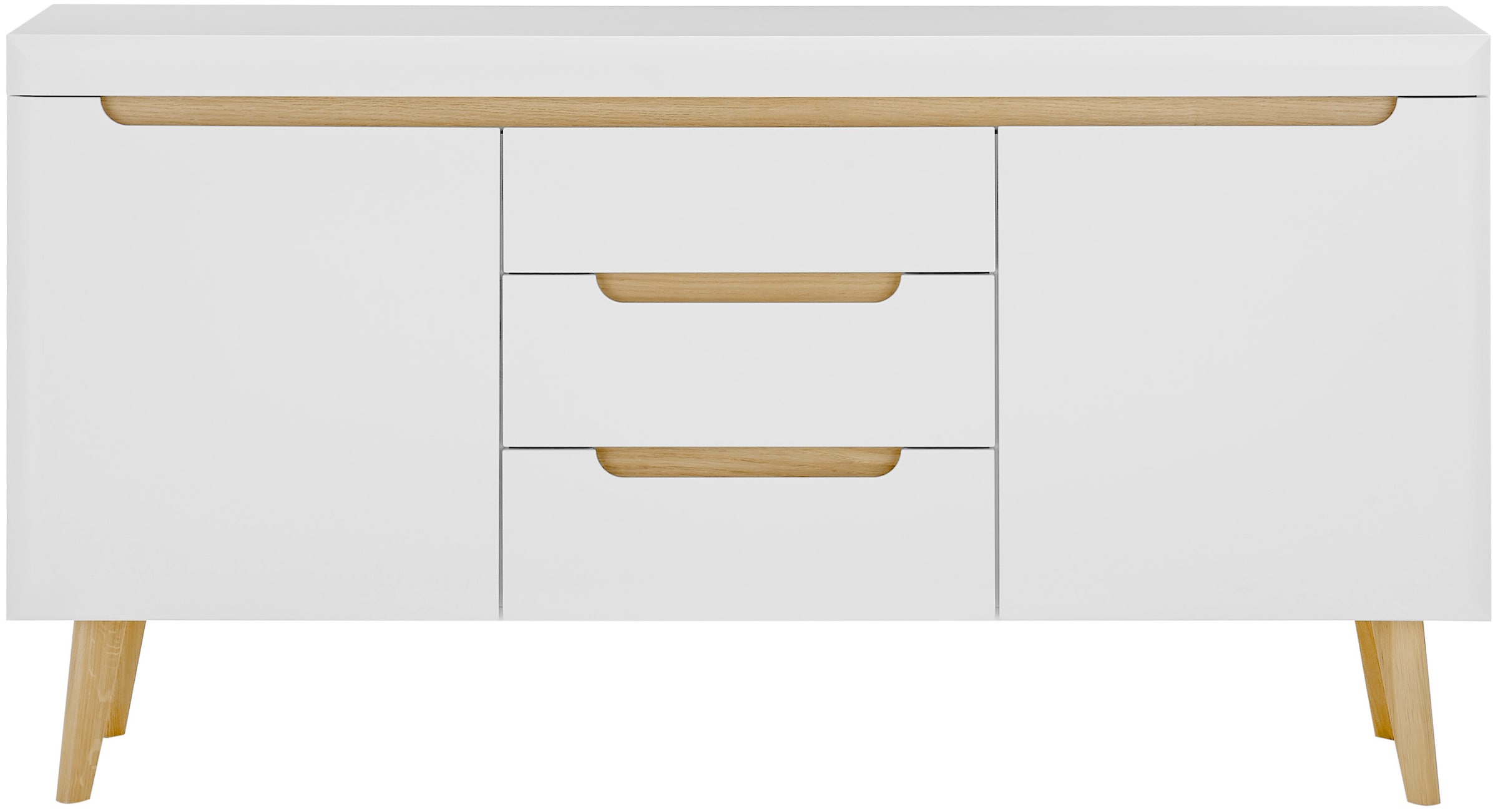 INOSIGN Sideboard »Torge, Anrichte, Kommode, Schubladenschrank«, (1 St.), abgeschrägte Füße, drei Farben, Scandi Design, 160 cm breit
