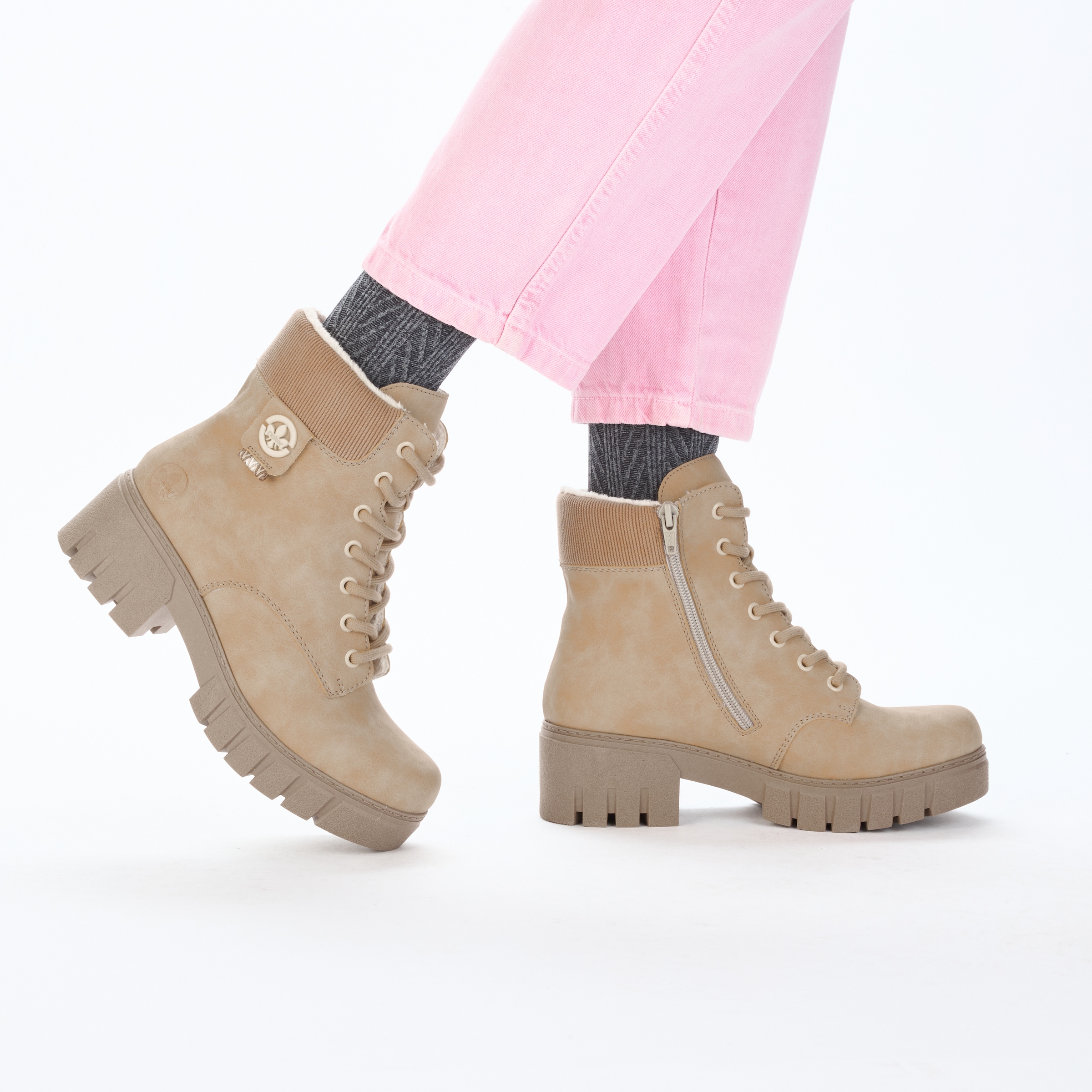 Rieker Schnürboots  Schnürstiefelette, Winterboots mit gepolstertem Schaftrand