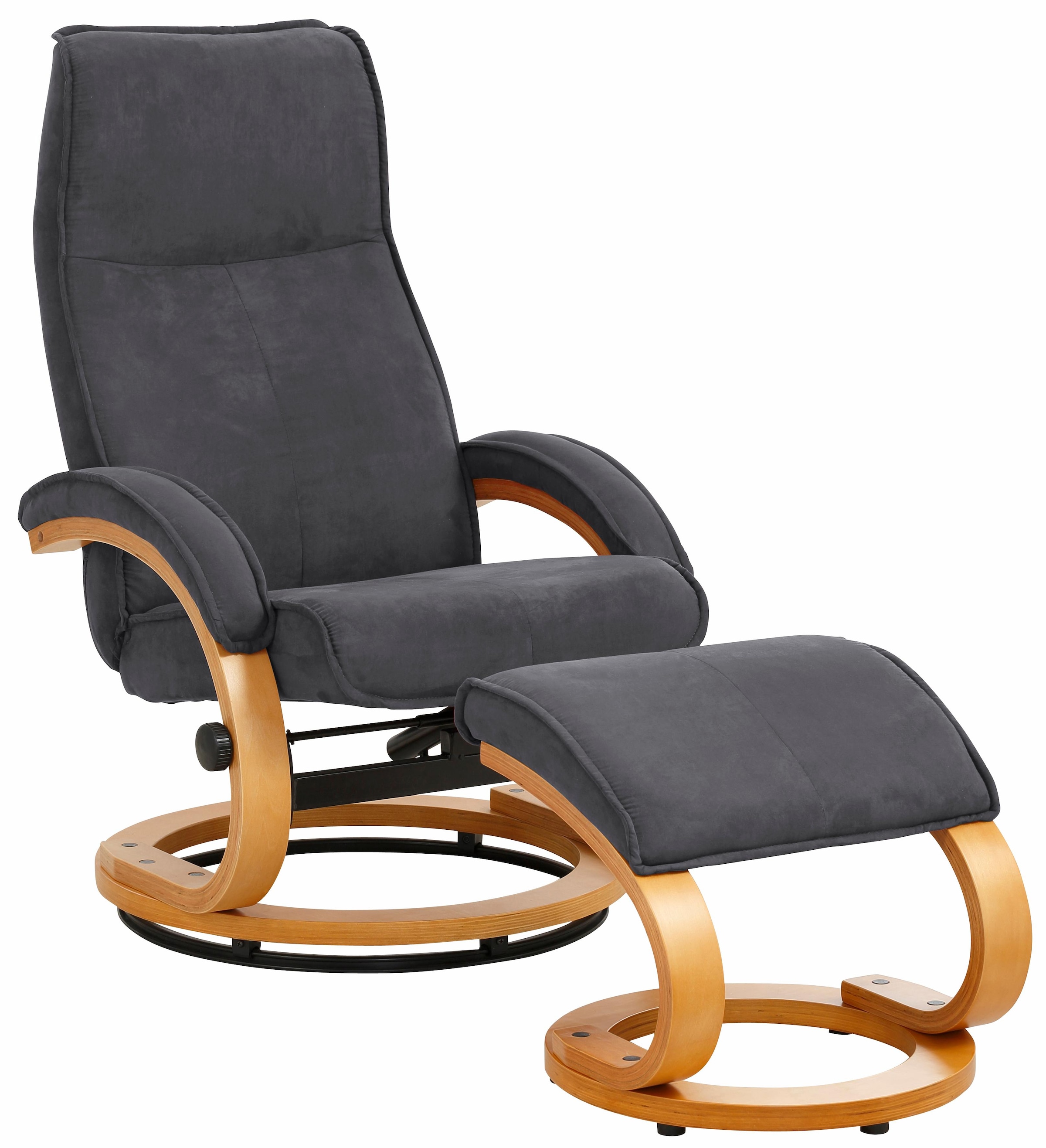 Home affaire Relaxsessel »Paris, TV-Sessel mit Hocker und manueller Liegefunktion«, (Set, 2 St., bestehend aus Sessel und Hocker), Dreh- und Kippfunktion