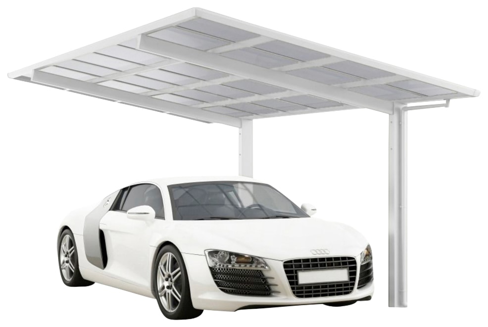 Einzelcarport »Linea Typ 80 Standard-Winterweiss«, Aluminium, 257 cm, weiß, Aluminium