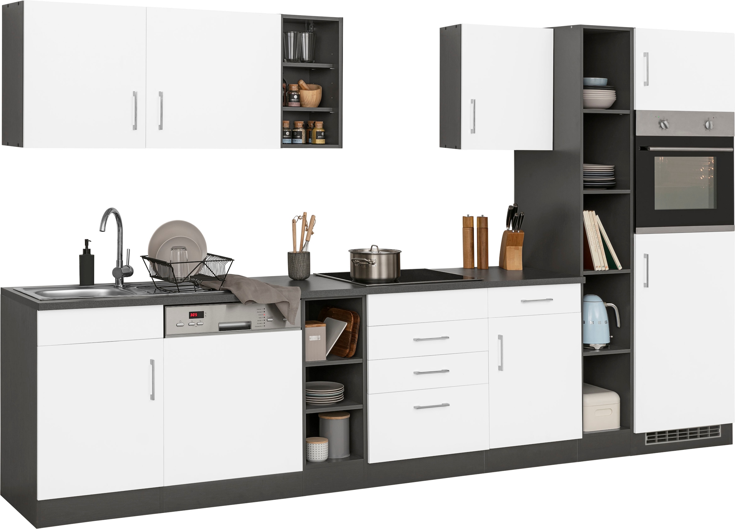 KOCHSTATION Küchenzeile »KS-Paris«, ohne E-Geräte, Breite 340 cm