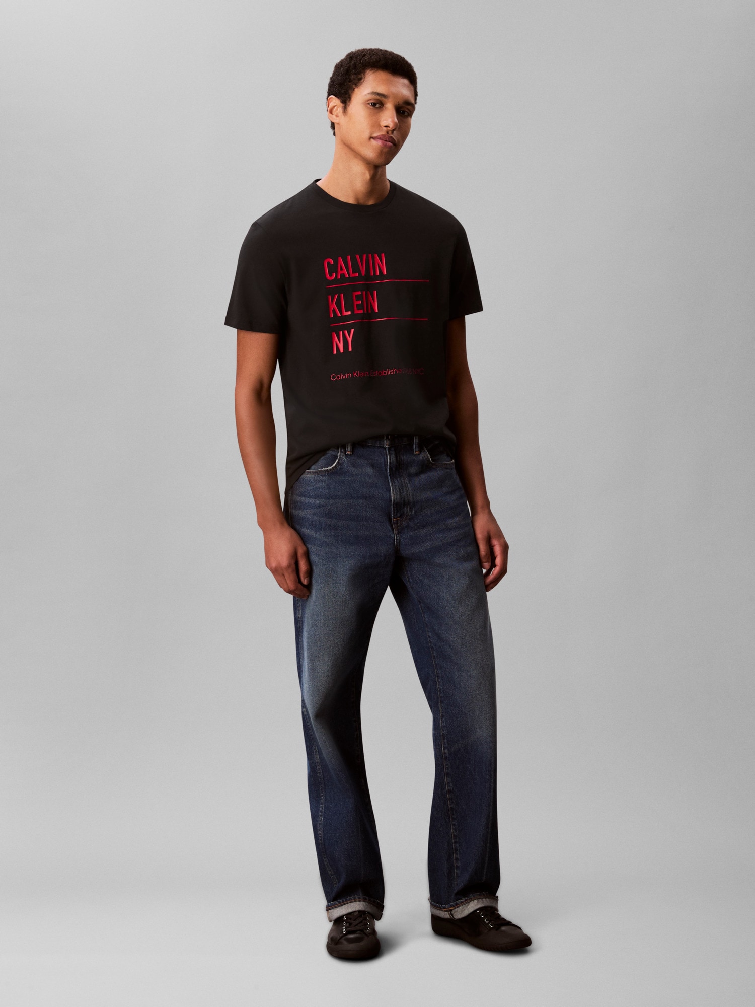 Calvin Klein Jeans T-Shirt »SS 30S EU CALVIN KLEIN NY GRAPHI«, Mit Rundhalsausschnitt, regular fit