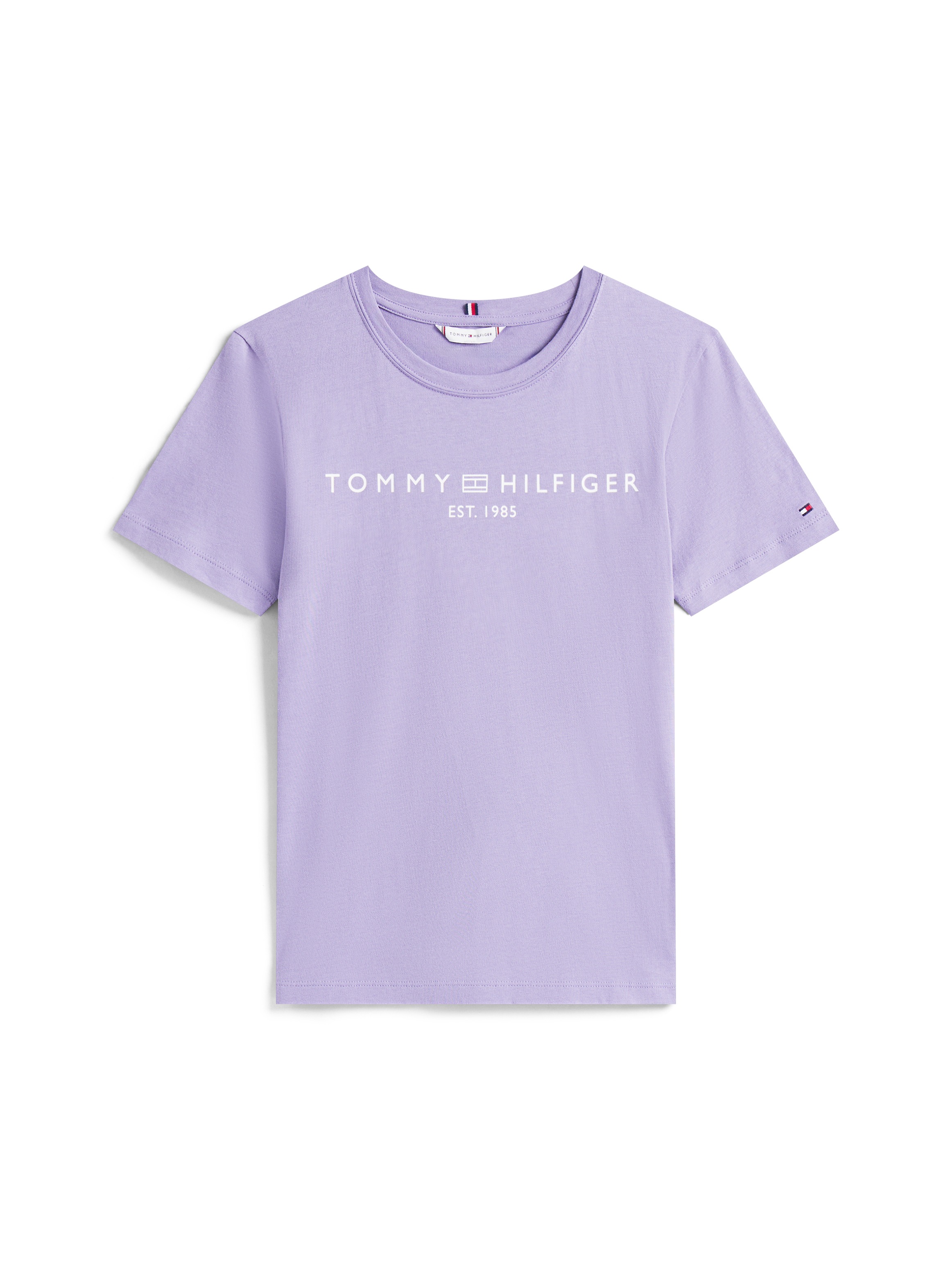 Tommy Hilfiger T-Shirt »REG CORP LOGO C-NK mit Logoschriftzug und Stickerei«, meliert, casual, regular fit, Baumwolle, Rundhals