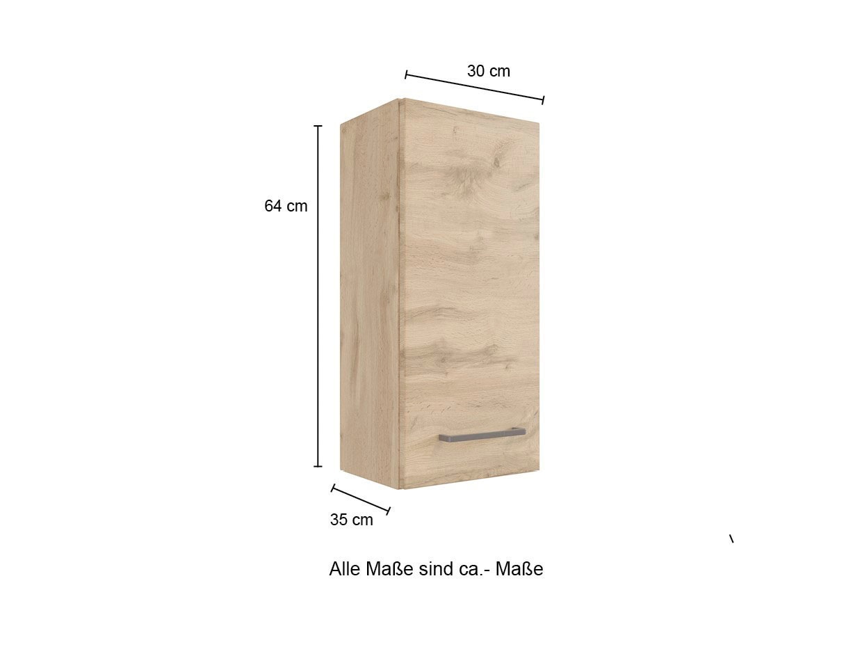 welltime Badmöbel-Set »Chicago«, (5 St., Spiegelschrank, Waschtisch, Hängeschrank, Unterschrank, Seitenschrank)
