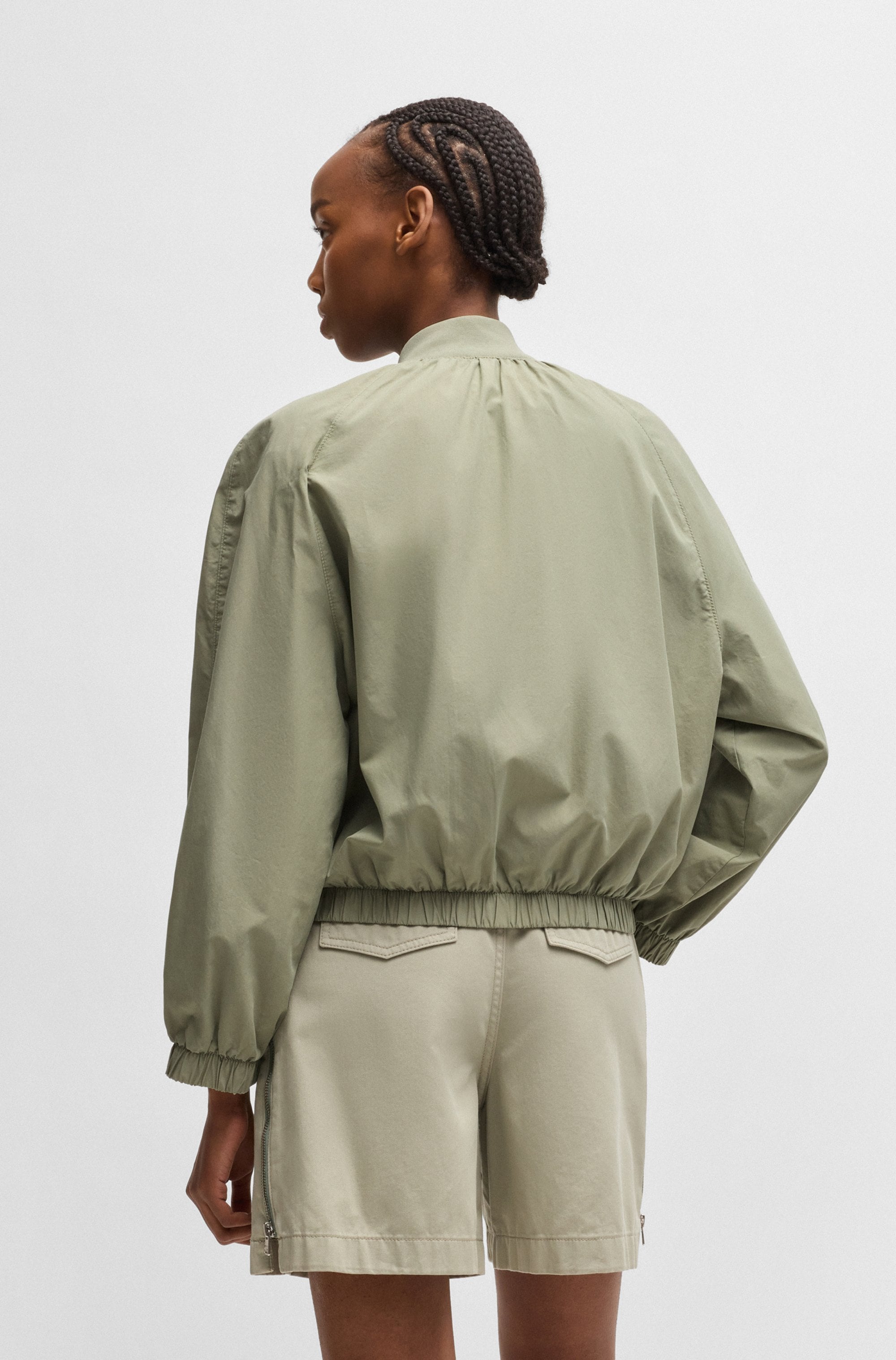 HUGO Blue Kurzblazer »Asata-1-D_B«, mit Raglanärmeln Bomberjacke Bomber