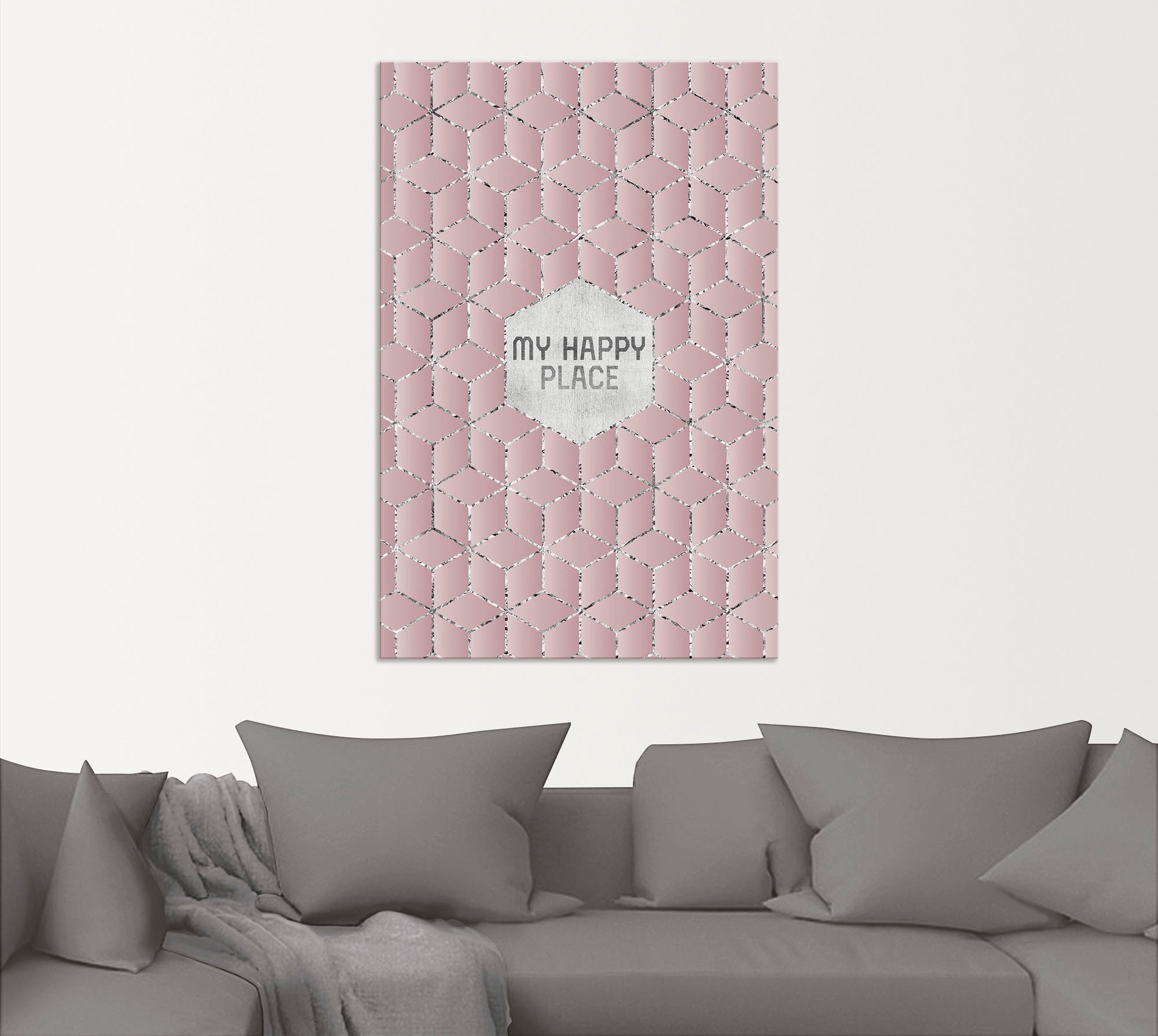 Artland Wandbild »Mein glücklicher Ort«, Sprüche & Texte, (1 St.), als Alubild, Outdoorbild, Poster in verschied. Größen