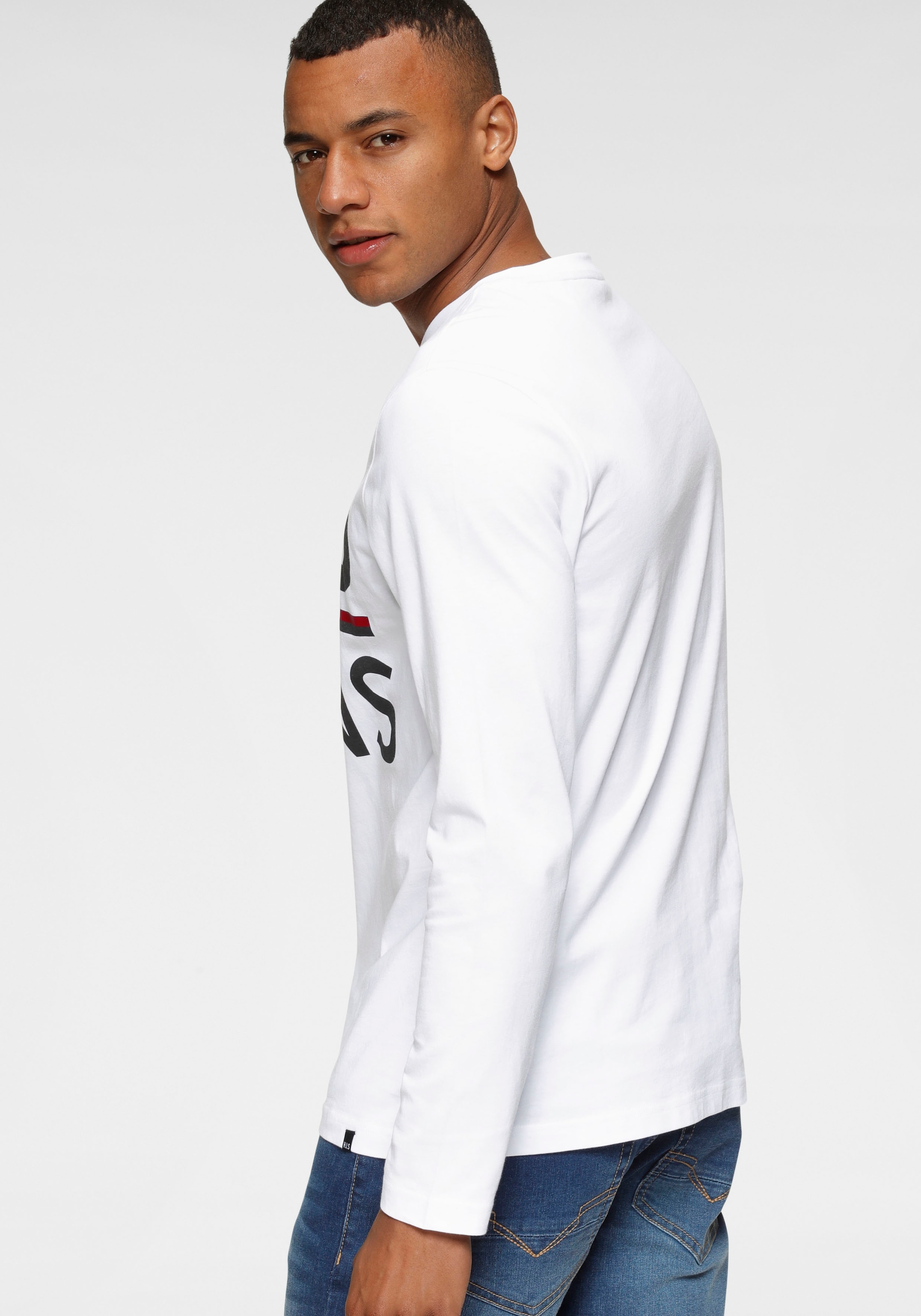 H.I.S Langarmshirt, Langarm, schmaler Basic-Schnitt, bedrucktes Design