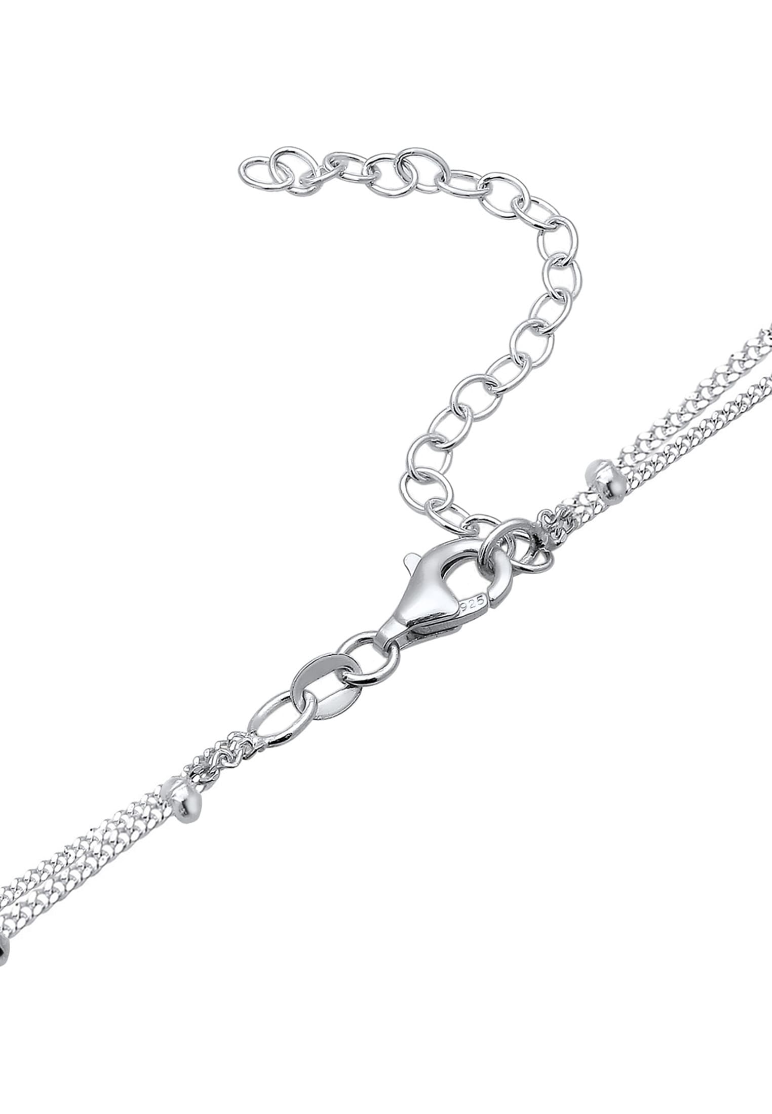 Elli Silberkette »Halskette 2-lagig Layer im Geo Look 925 Sterling Silber«