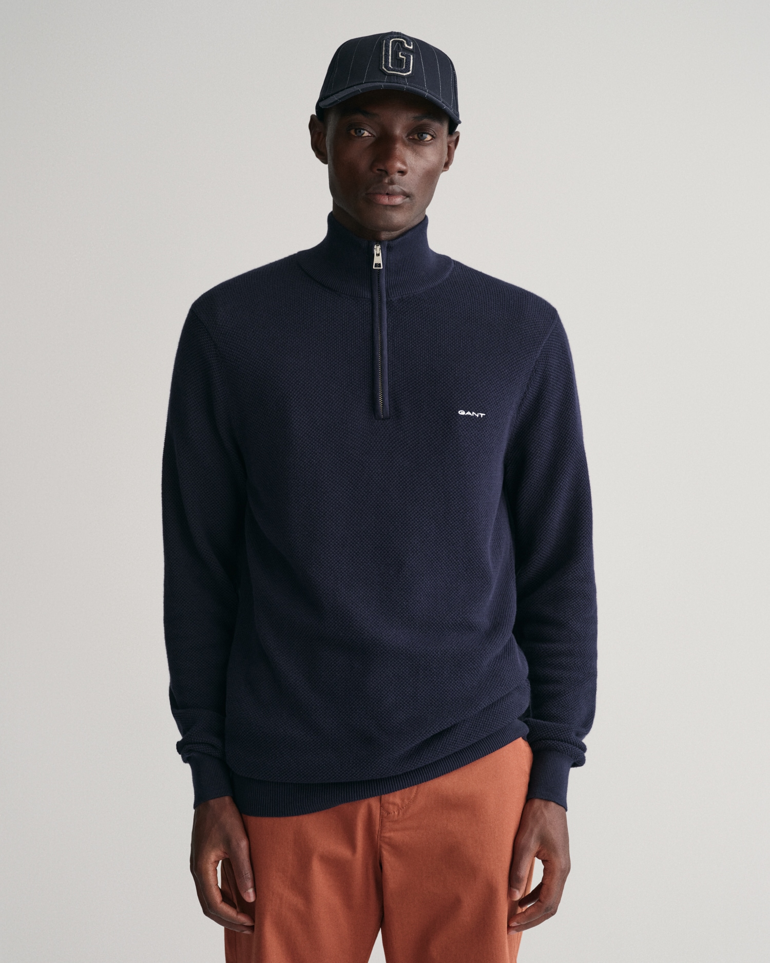 Gant Troyer »COTTON PIQUE HALF ZIP«, mit Piqué-Struktur