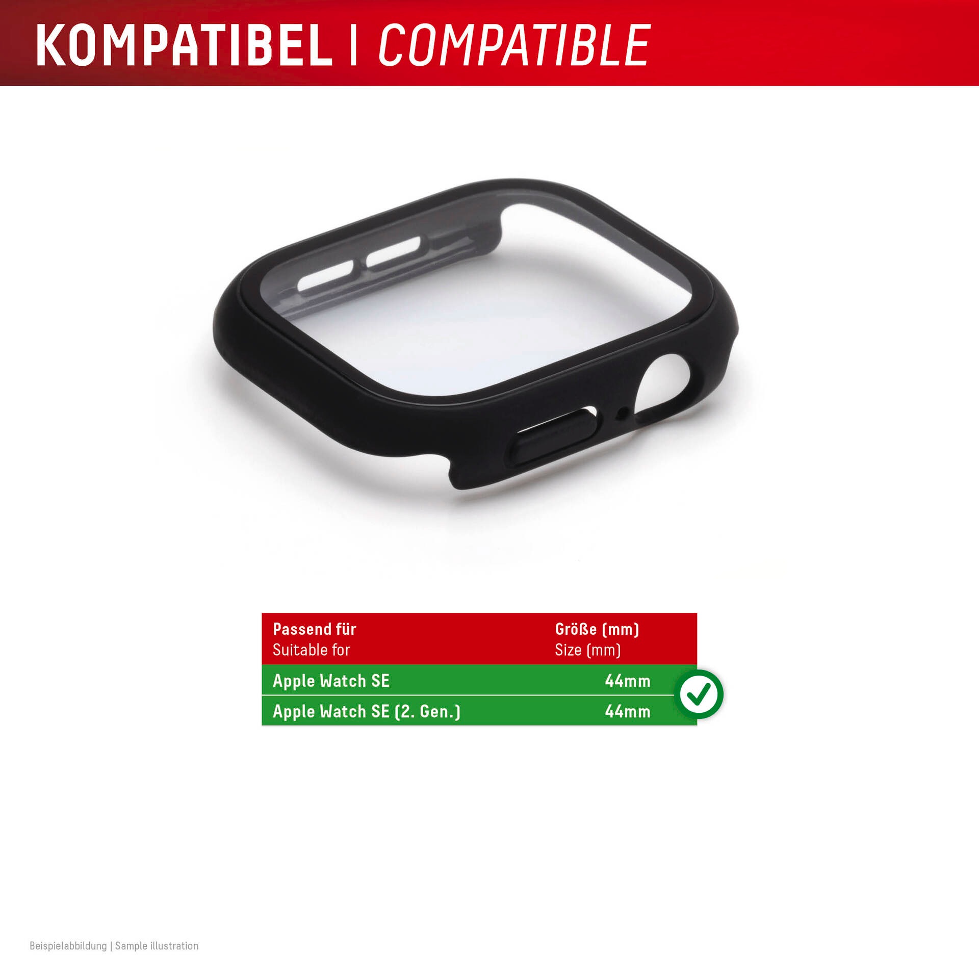 Displex Displayschutzglas »Smartwatch Glass All-In-One Protector Full Body«, für Apple Watch SE(2) 44 mm, Displayschutzfolie, Schutzfolie, Bildschirmschutz, kratz- & stoßfest