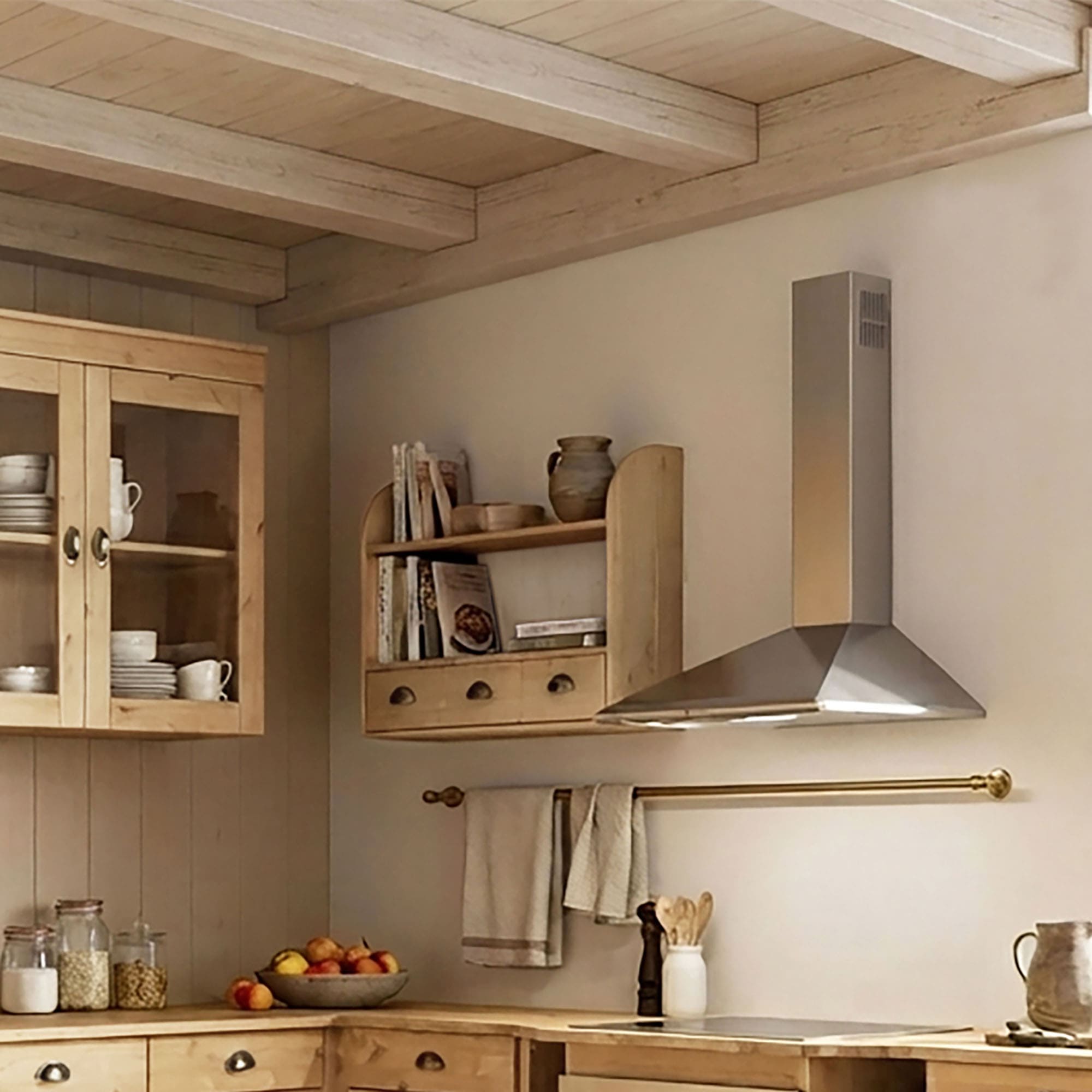 Home affaire Hängeregal »Oslo« 75 cm breit, aus massiver Kiefer, 1 breite Schublade, Metallgriffe
