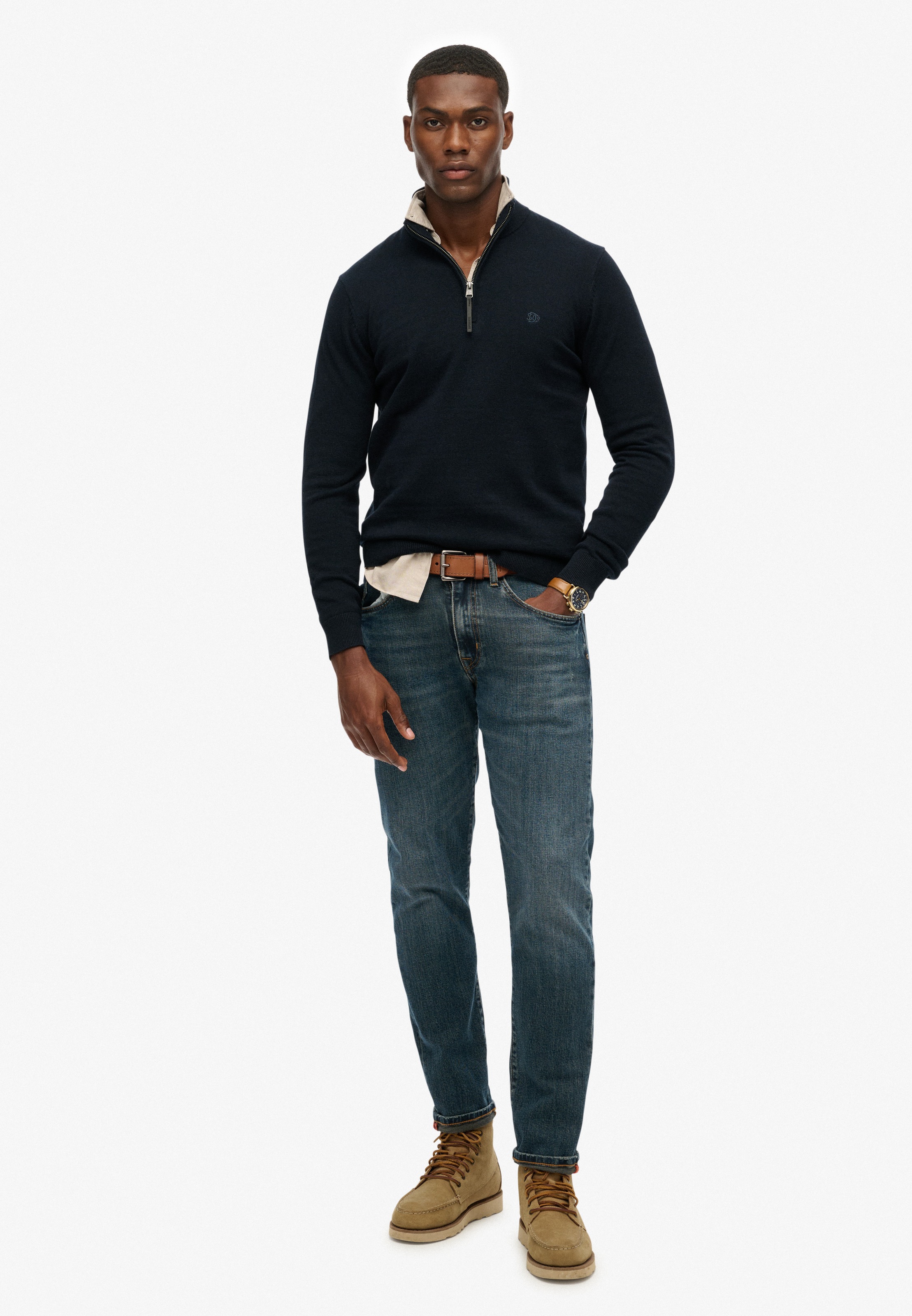 Superdry Strickpullover »ESSENTIALS COTTON HALF ZIP«