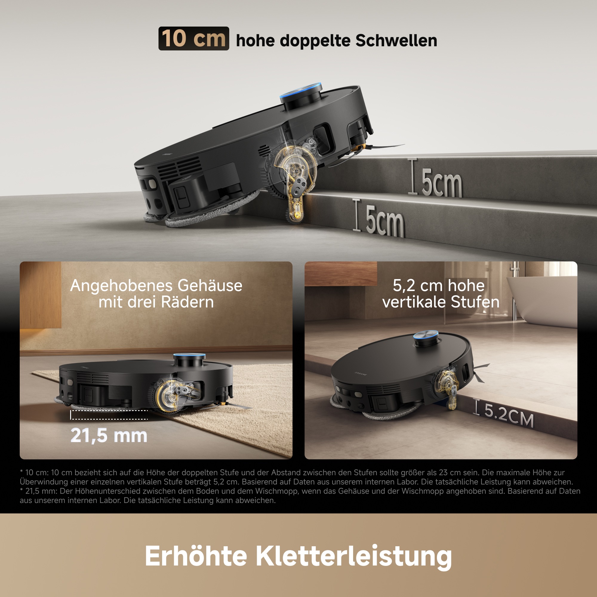 Dreame Saugroboter »X60 Pro Ultra Complete« 42.000 Pa , Multi-Wischmopp, KI-Dual-Kamera