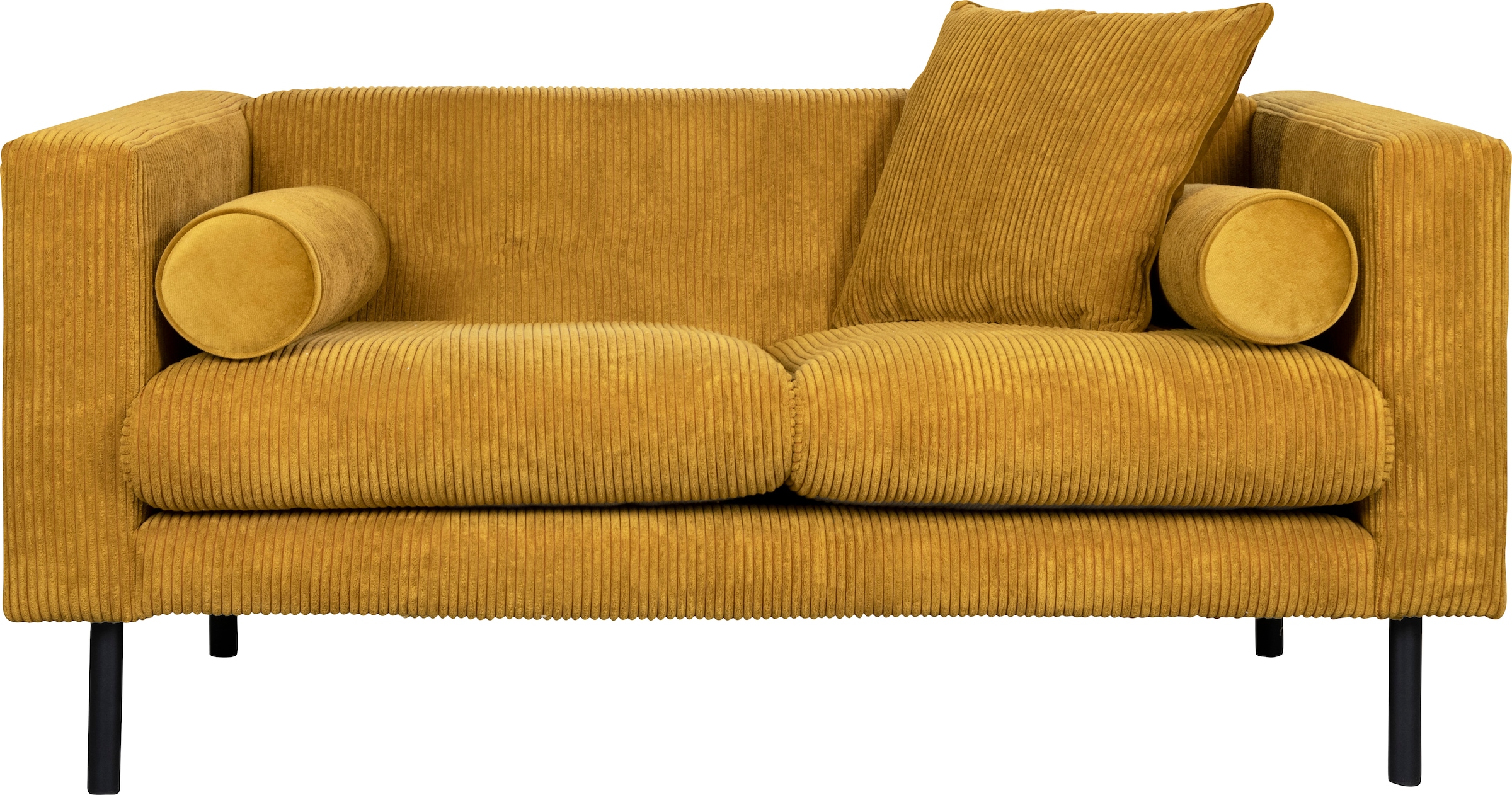 Home affaire 2-Sitzer »Lillibeth Designsofa mit Wellenunterfederung, Maße B/T/H: 155/74/83 cm« Zierkissen als Wendekissen, in Samtoptik oder Cord