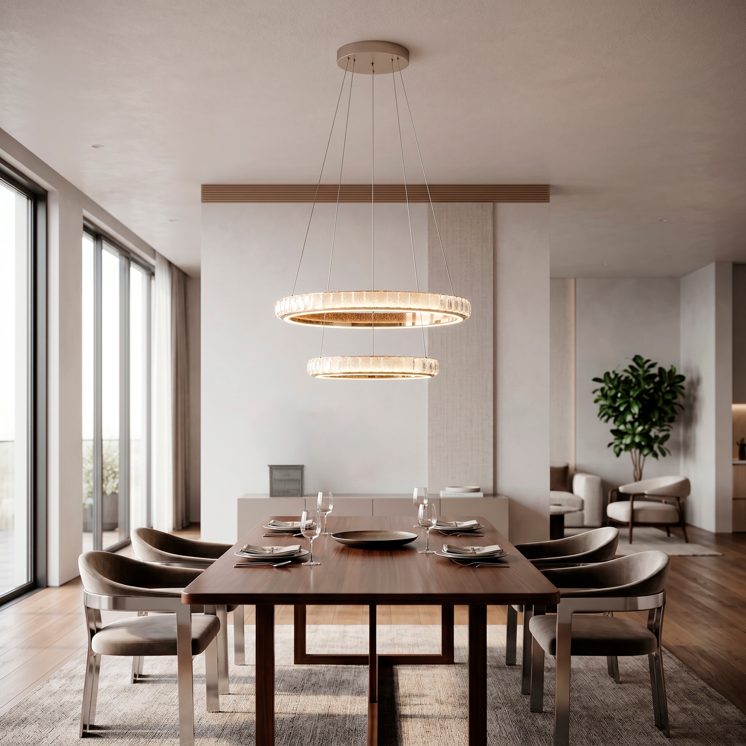 Paul Neuhaus LED Pendelleuchte »GLAMORA« LED-Board 1 Stk. warmweiß - kaltweiß CCT(2700-5000K), stufenlos dimmbar über Fernbedienung, Memoryfunktion