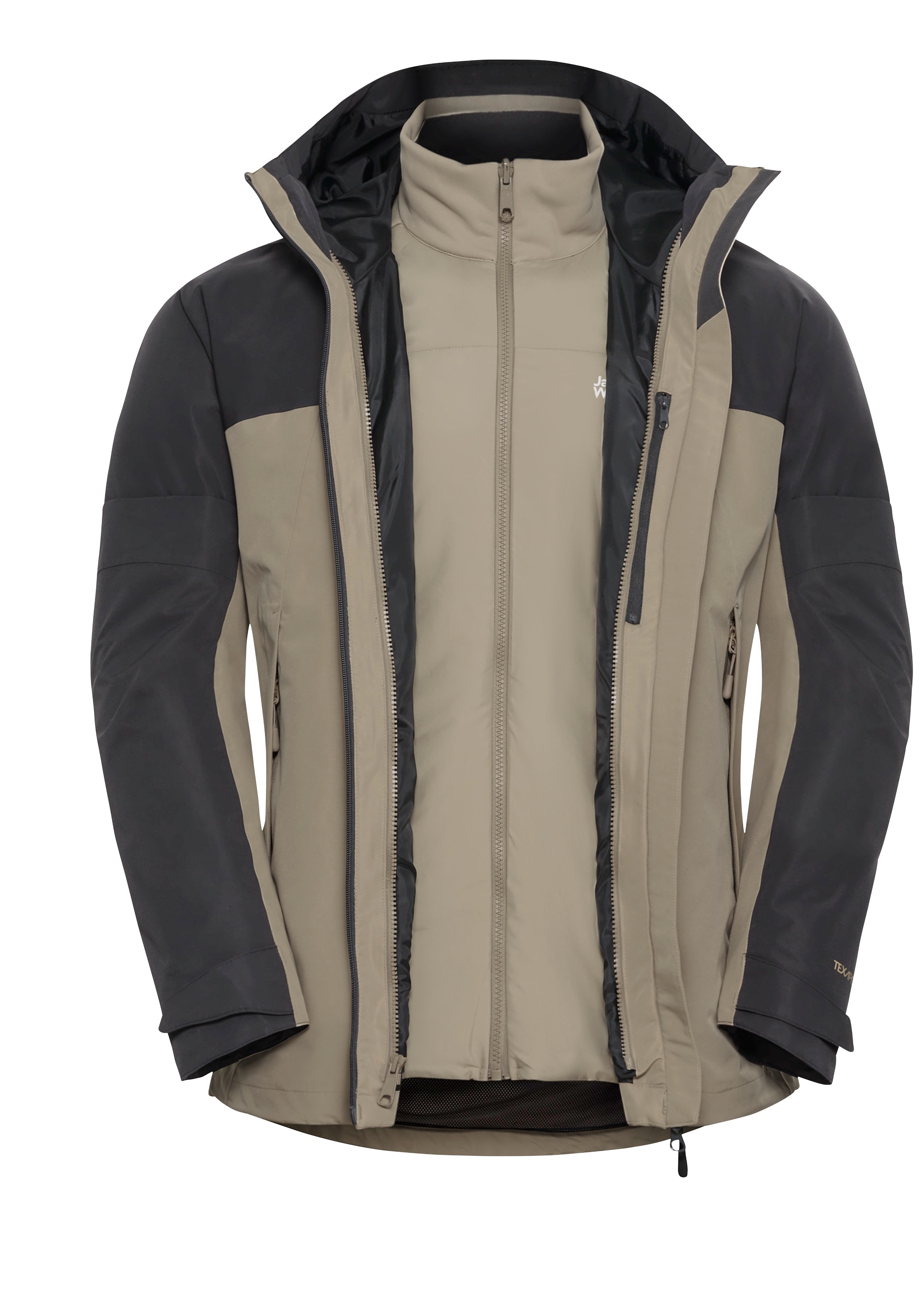 Jack Wolfskin Funktionsjacke, 3in1, wasserdicht, Übergangsjacke