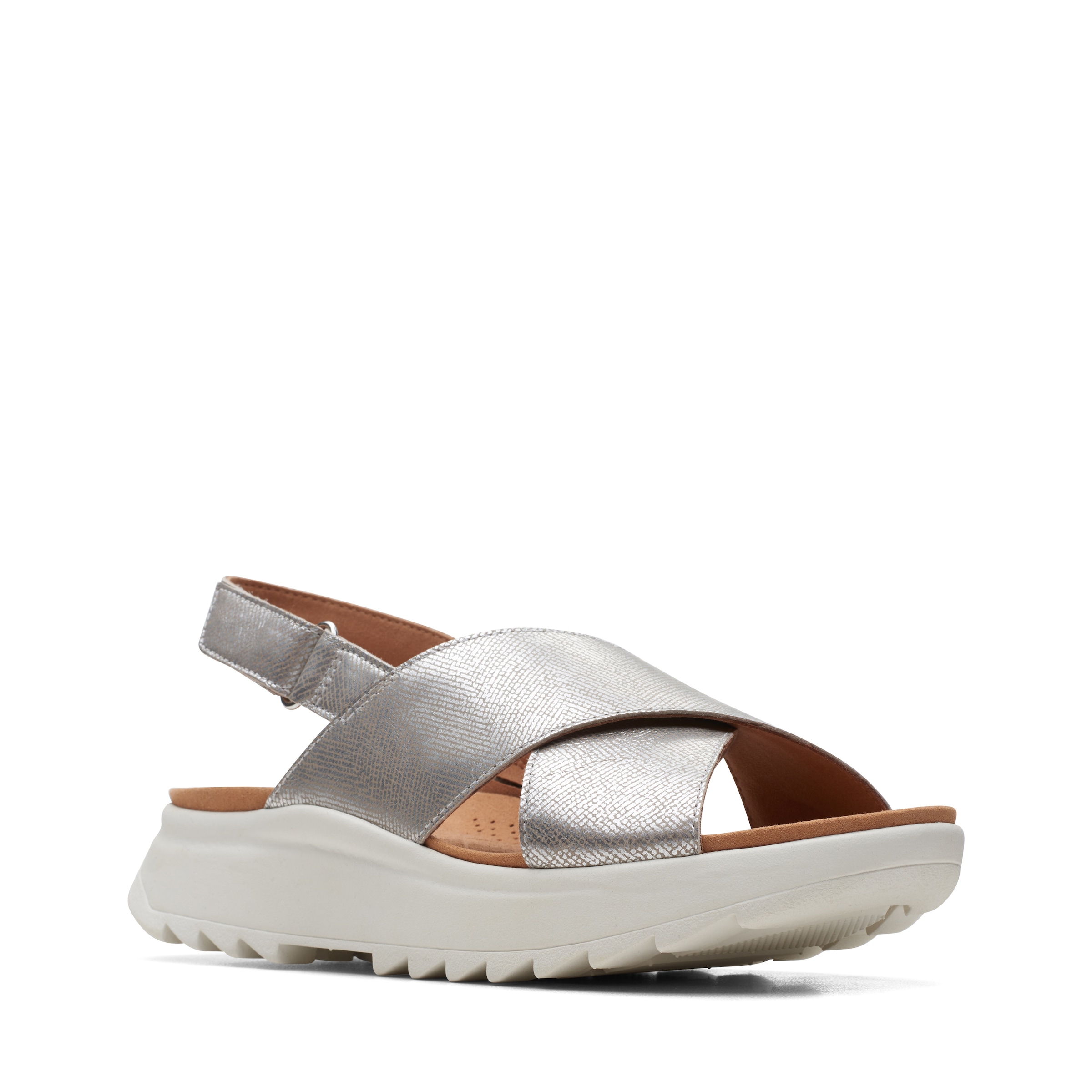 Clarks Sandale »DashLite Wish«, Plateausandale, Klettschuh mit modischer Kreuzbandage