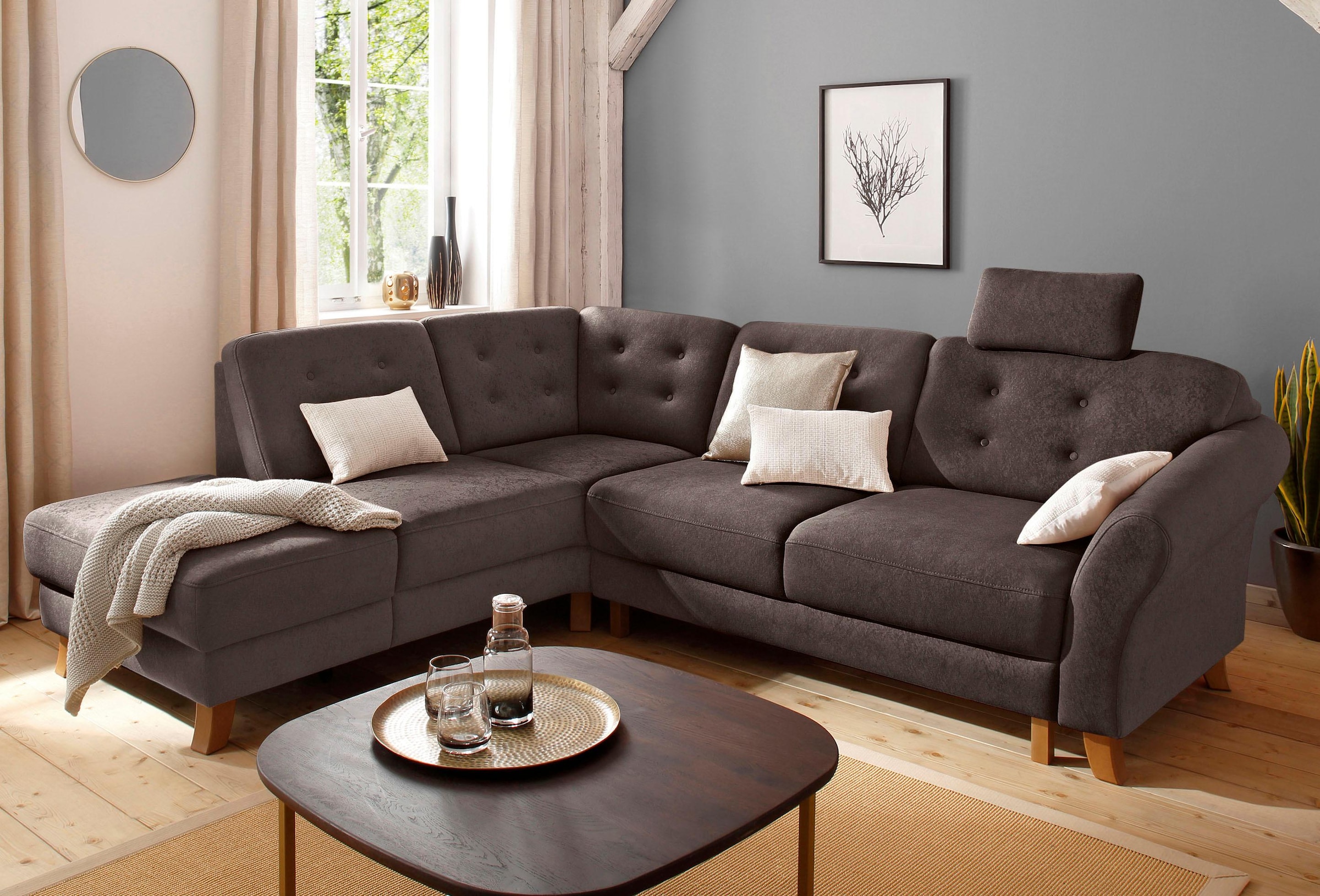 Home affaire Ecksofa »Trondheim L-Form« mit Federkern