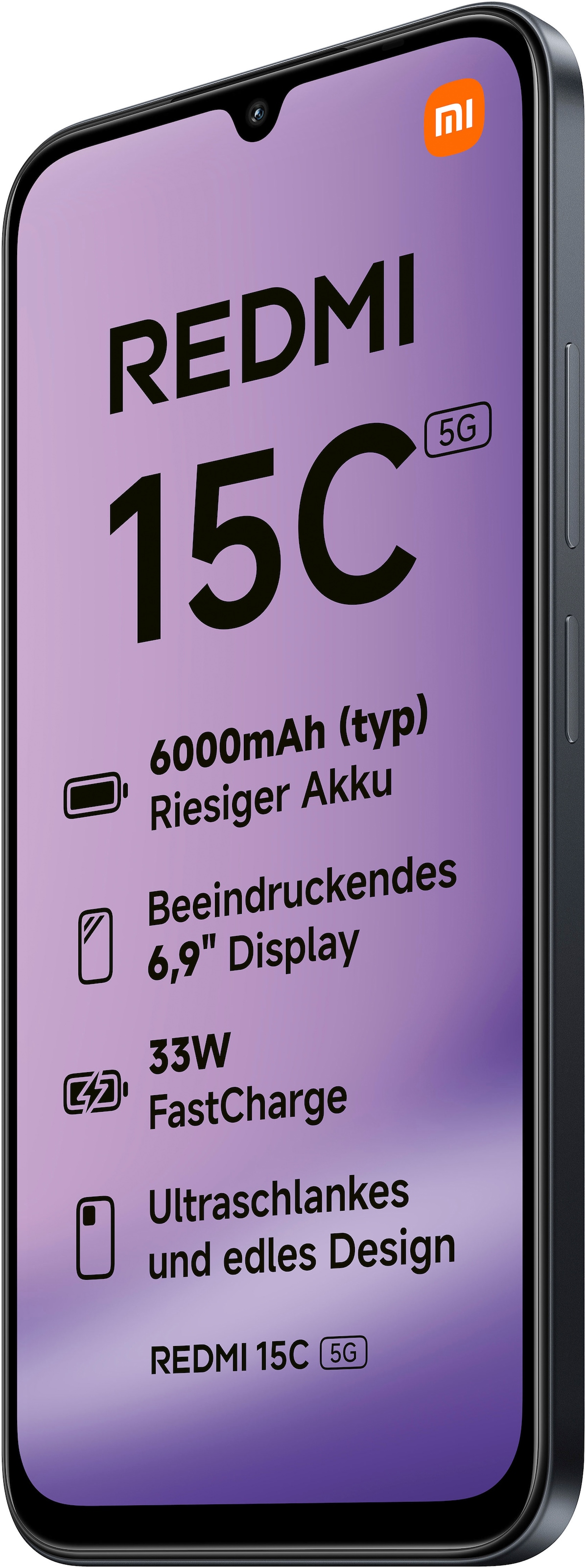 Xiaomi Smartphone »Redmi 15C 5G 4+128GB«, Midnight Black