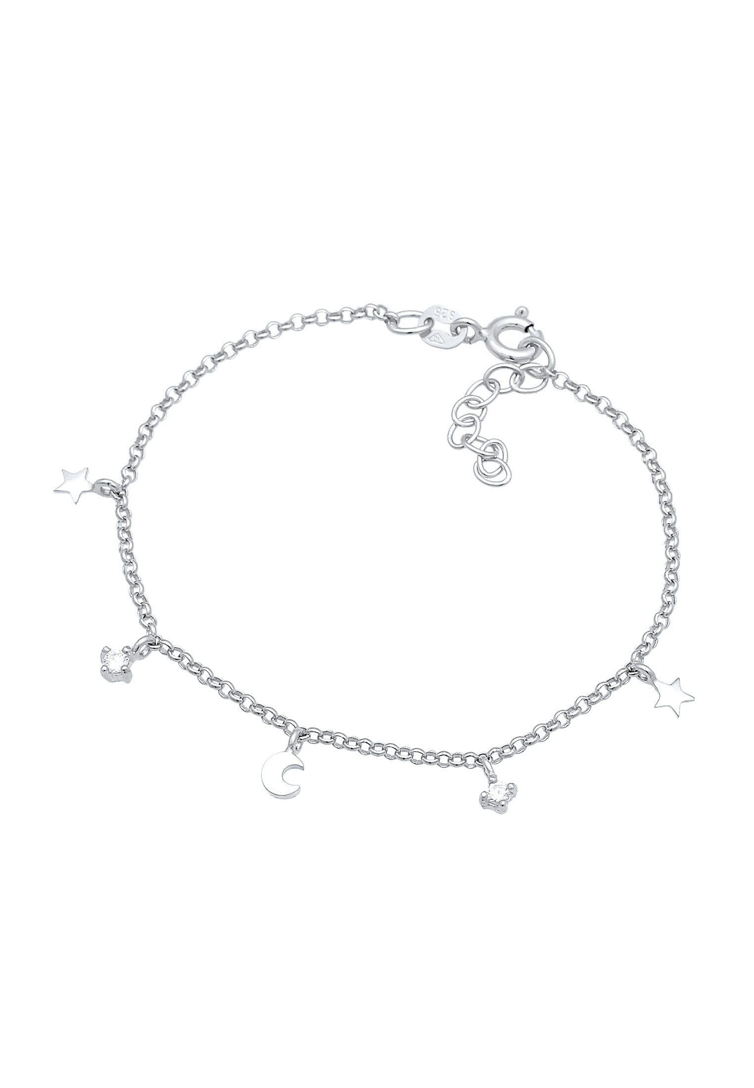 Elli Armkette »Armband Kinder Stern Mond Zirkonia 925 Silber«
