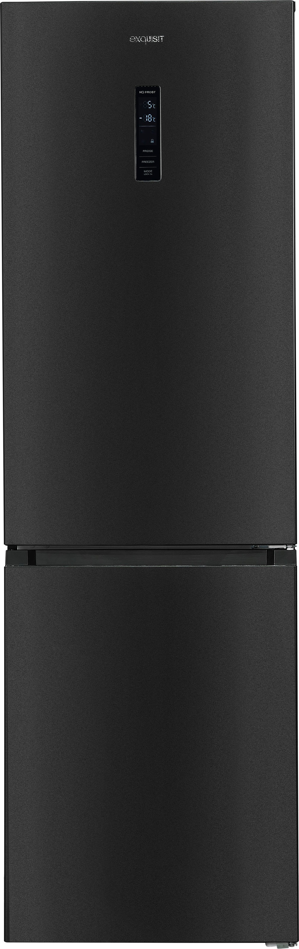 exquisit Kühl-/Gefrierkombination »KGC350-105-NF-040C inoxlook-az«, Energieeffizienzklasse C, 347 L Volumen, Total NoFrost, Display