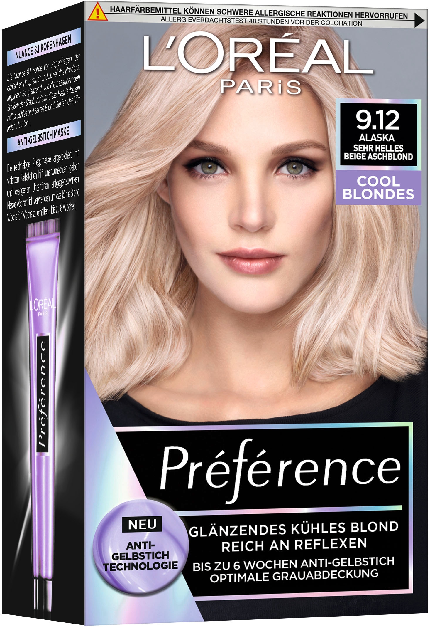 L'ORÉAL PARIS Coloration »Préférence Cool Blondes«, (Packung, 3 tlg.), mit pflegender Formel