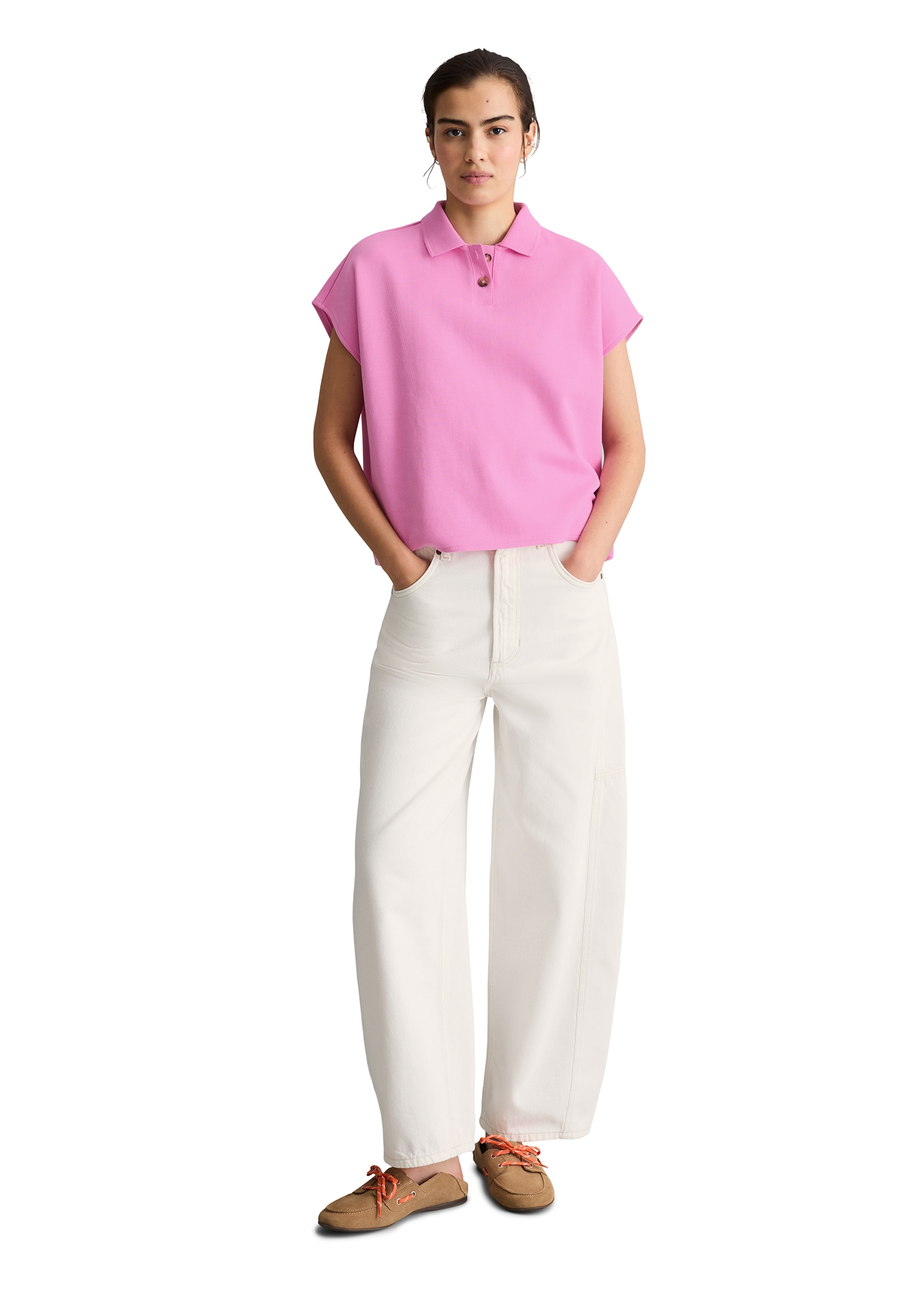 Marc O'Polo DENIM Poloshirt ärmellos wide aus Organic Cotton