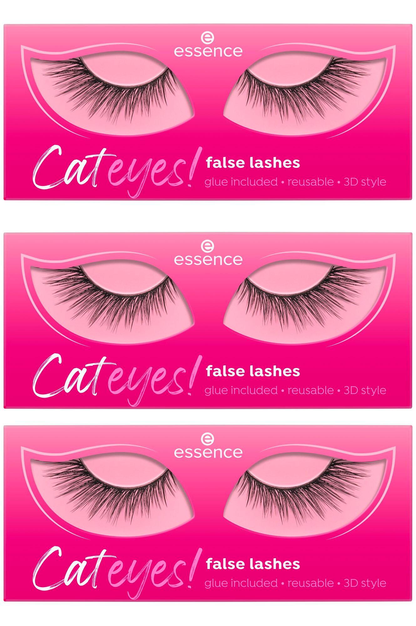 Essence Bandwimpern »Cateyes! false lashes«, (Set, 3 tlg.), mit Katzenaugen-Effekt