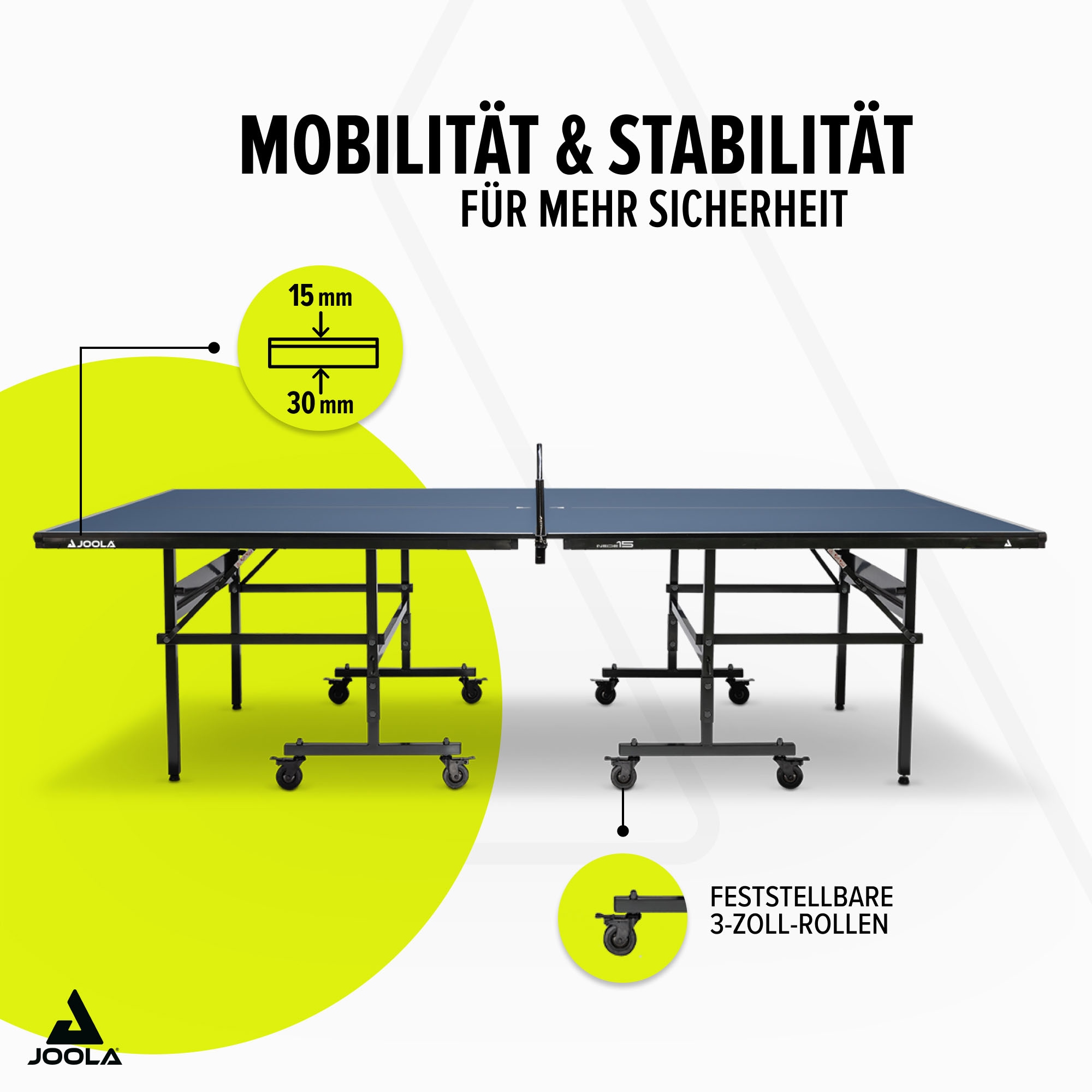Joola Tischtennisplatte »Inside 15« Indoor Tischtennistisch - klappbares Untergestell, inkl. Netz