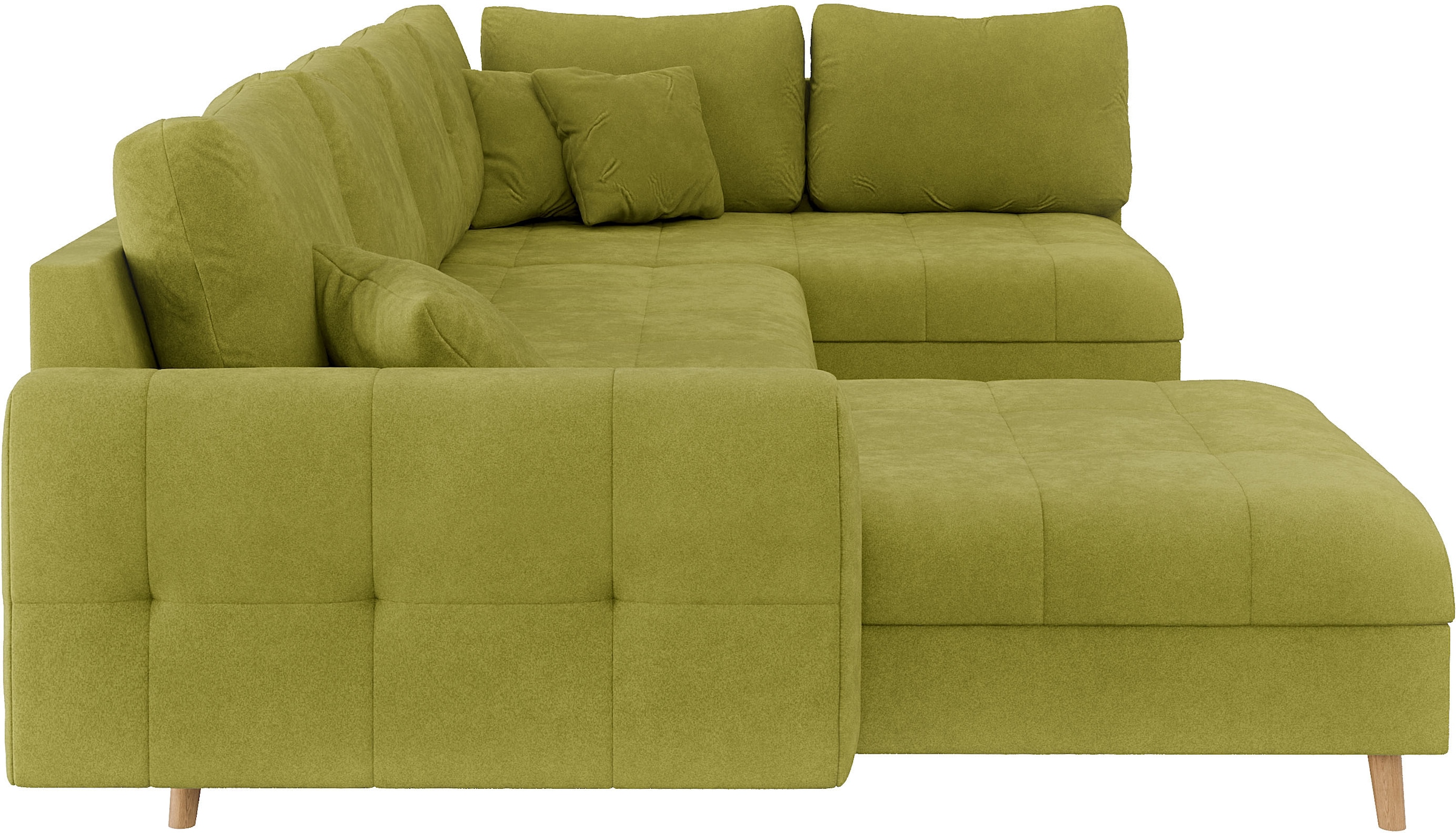 Home affaire Wohnlandschaft »CHARRE U-Form mit Ottomane, Maße B/T/H: 310/161/81 cm«, feine Steppung, lose Rücken- und Zierkissen, auch in Cord und Bouclé
