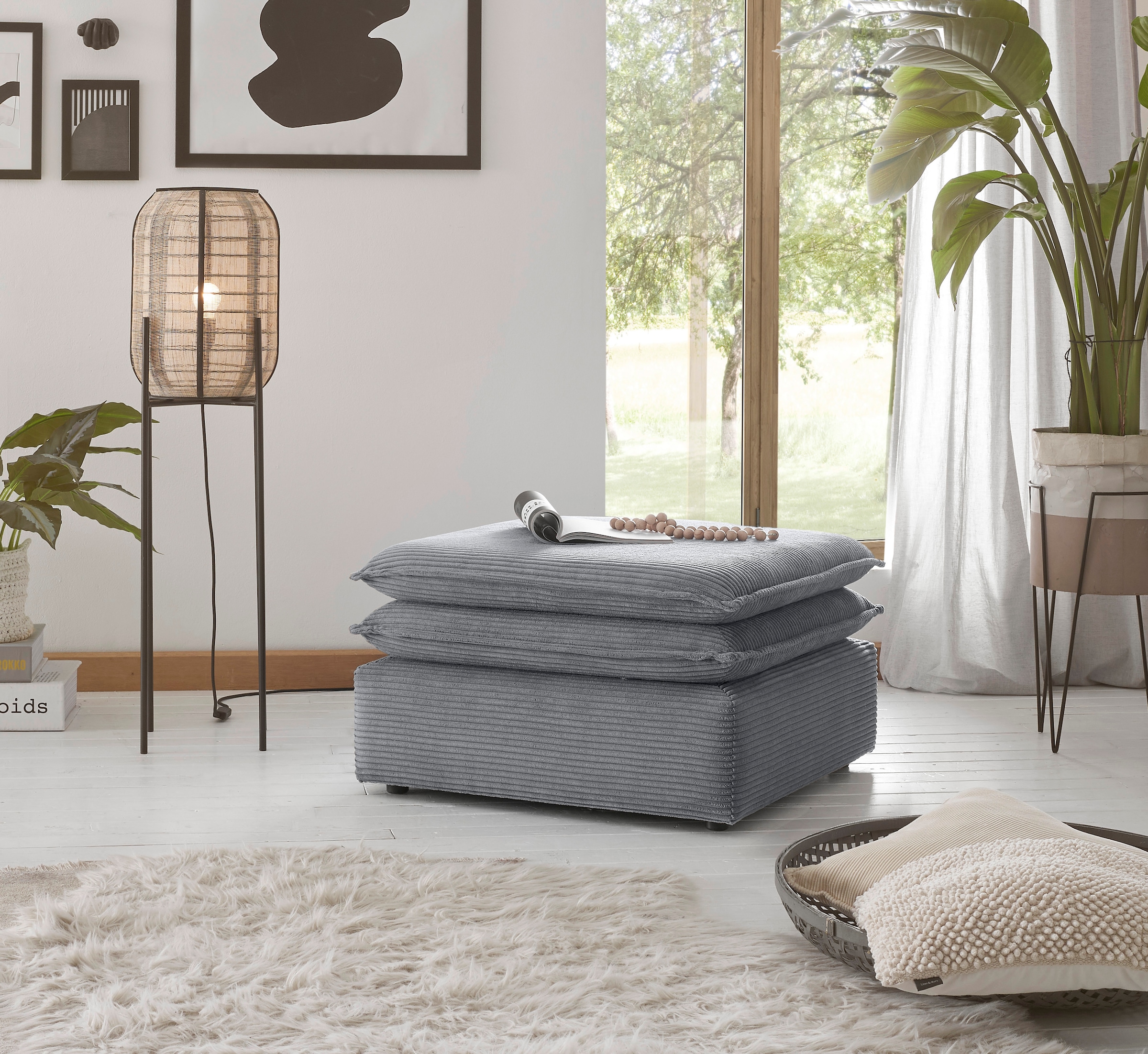 Places of Style Hocker »PIAGGE«, Hochwertiger Cord, passend zum Sessel
