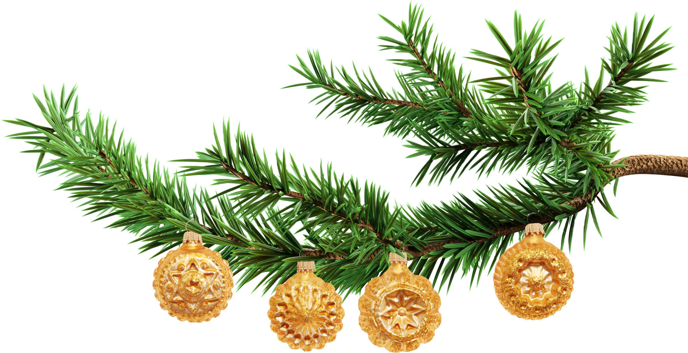 Krebs Glas Lauscha Christbaumschmuck »Glaskugelformen, Breite ca. 5 cm«, (Set, 4 tlg.), Weihnachtsdeko, Christbaumkugeln aus Glas, Weihnachtsbaumkugel