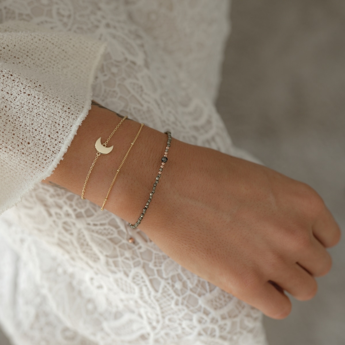 Glanzstücke München Gliederarmband »G223«, (1 tlg.), mit Mond aus Sterling Silber