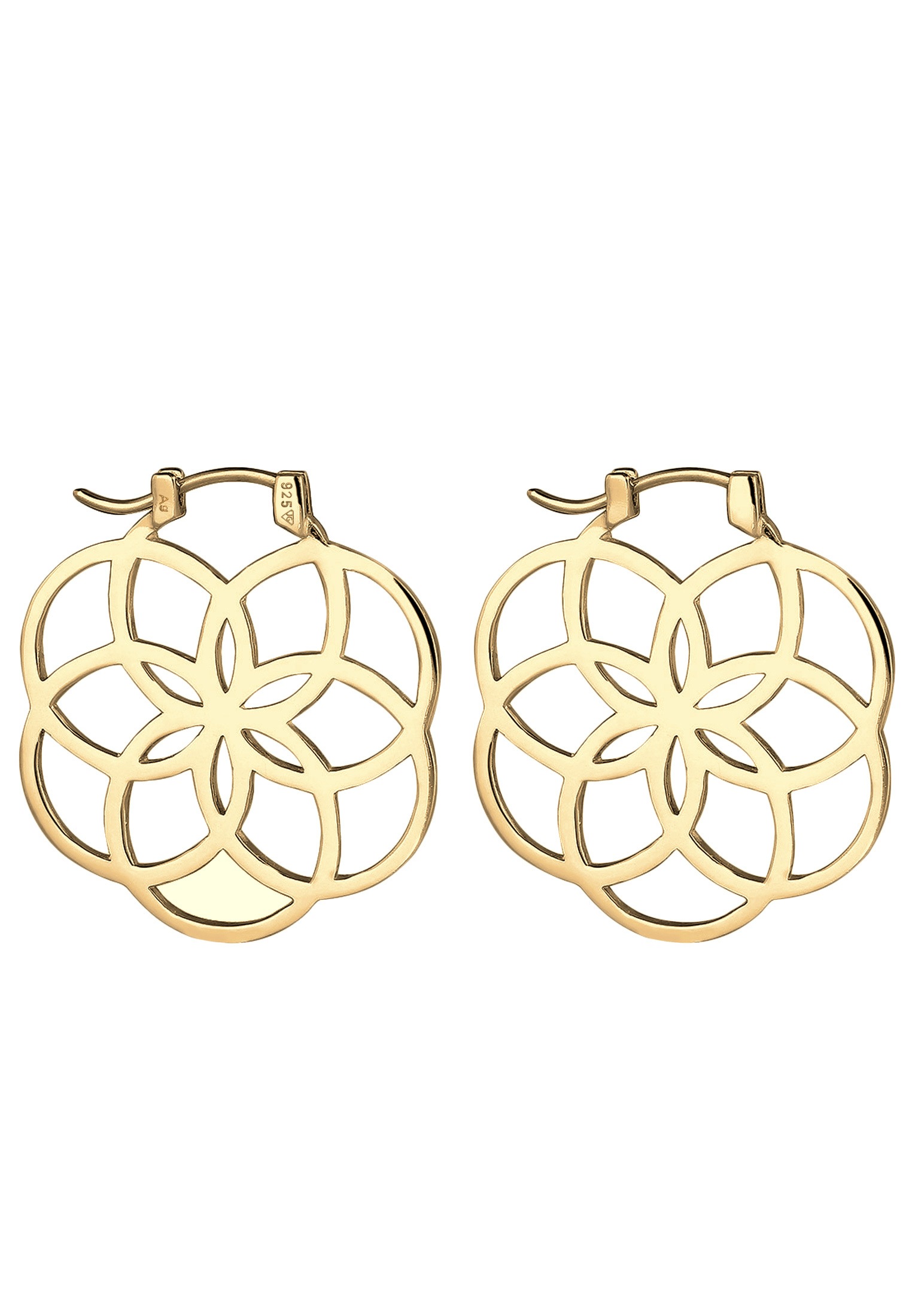 Elli Paar Creolen »Ohrringe Creolen Lebensblume 925 Silber«