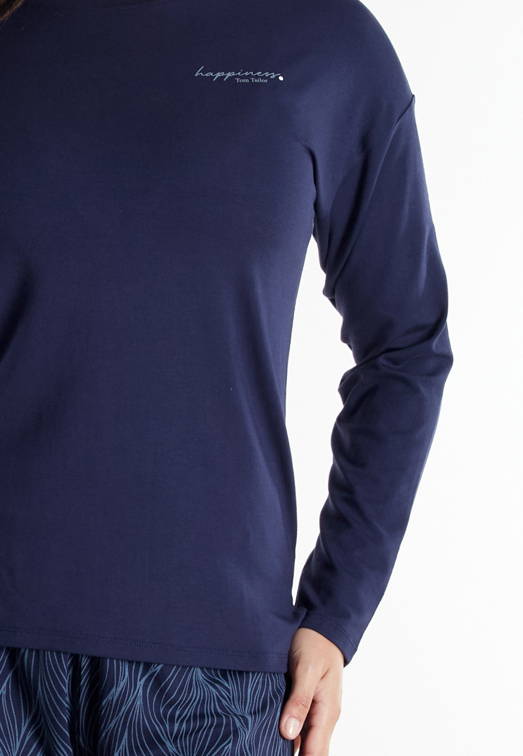 TOM TAILOR Schlafanzug »Sitia« 2 tlg. Langarm, Rundhalsausschnitt, mit Muster, basic, Viskosemix