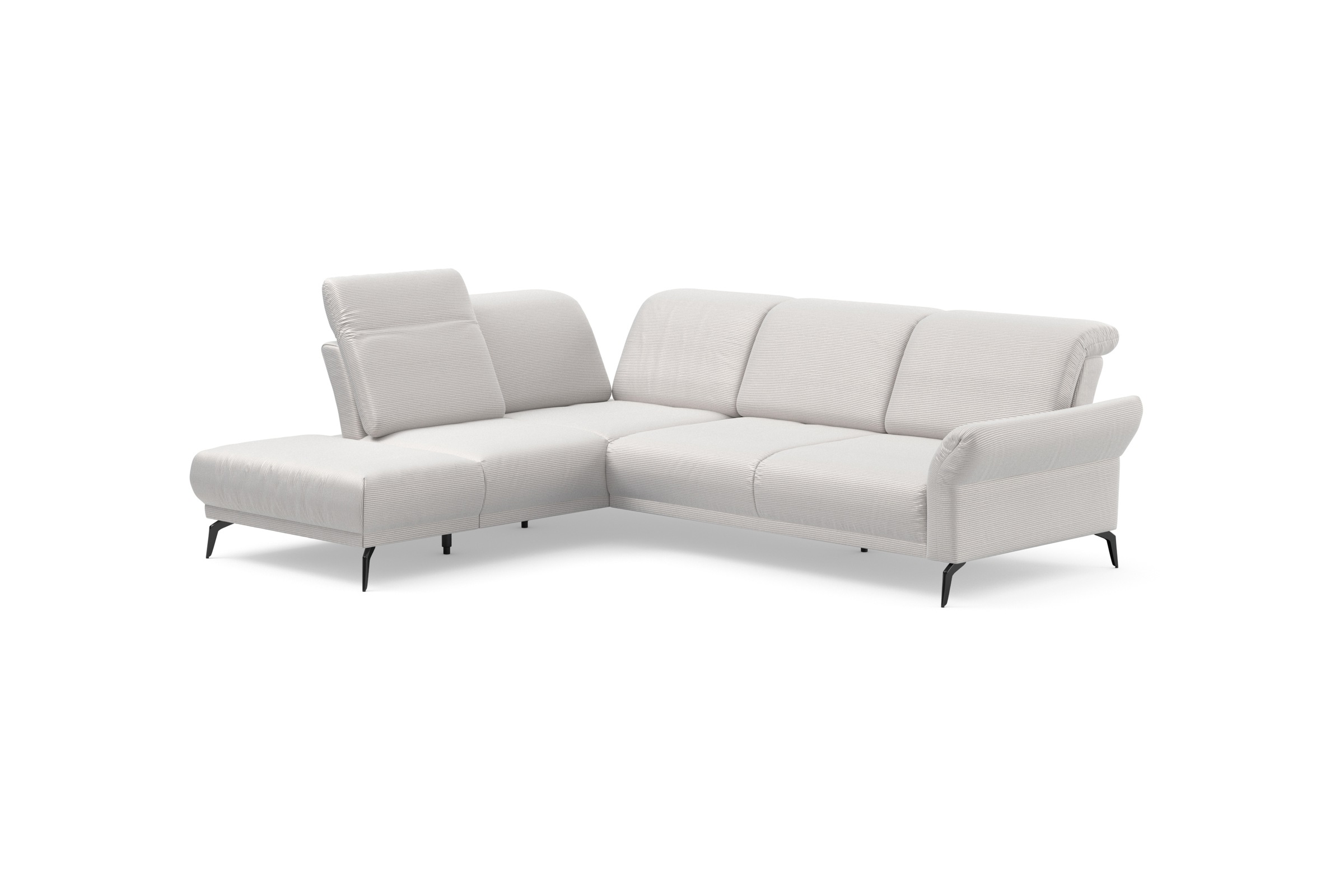 INOSIGN Ecksofa »Coco L-Form«, Sitztiefen-, Arm- und Kopfteilverstellung, Cord-Bezug, Fußhöhe 15 cm