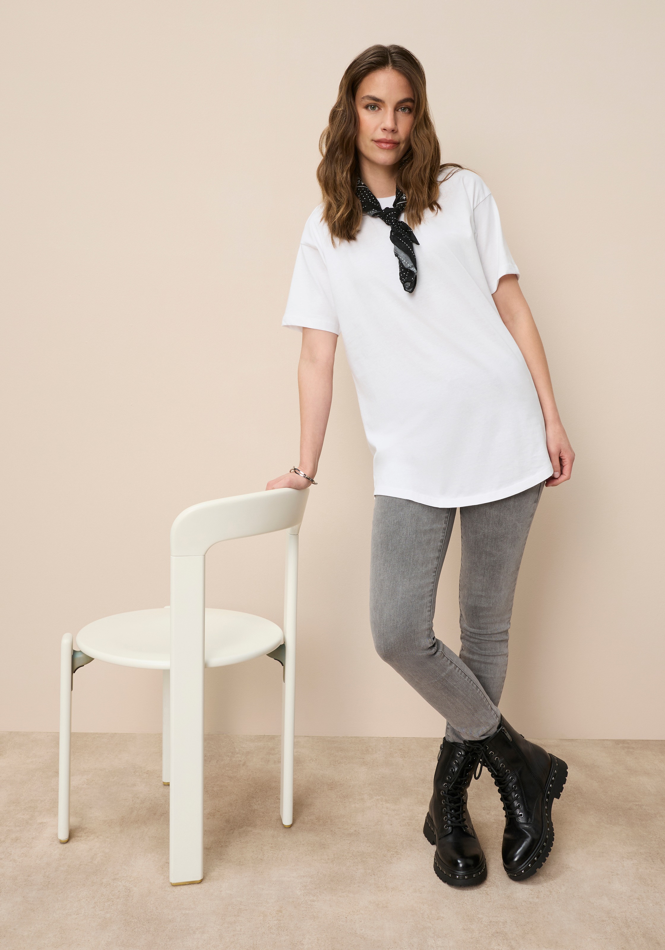 Tamaris Oversize-Shirt in Longform mit abgerundetem Saum
