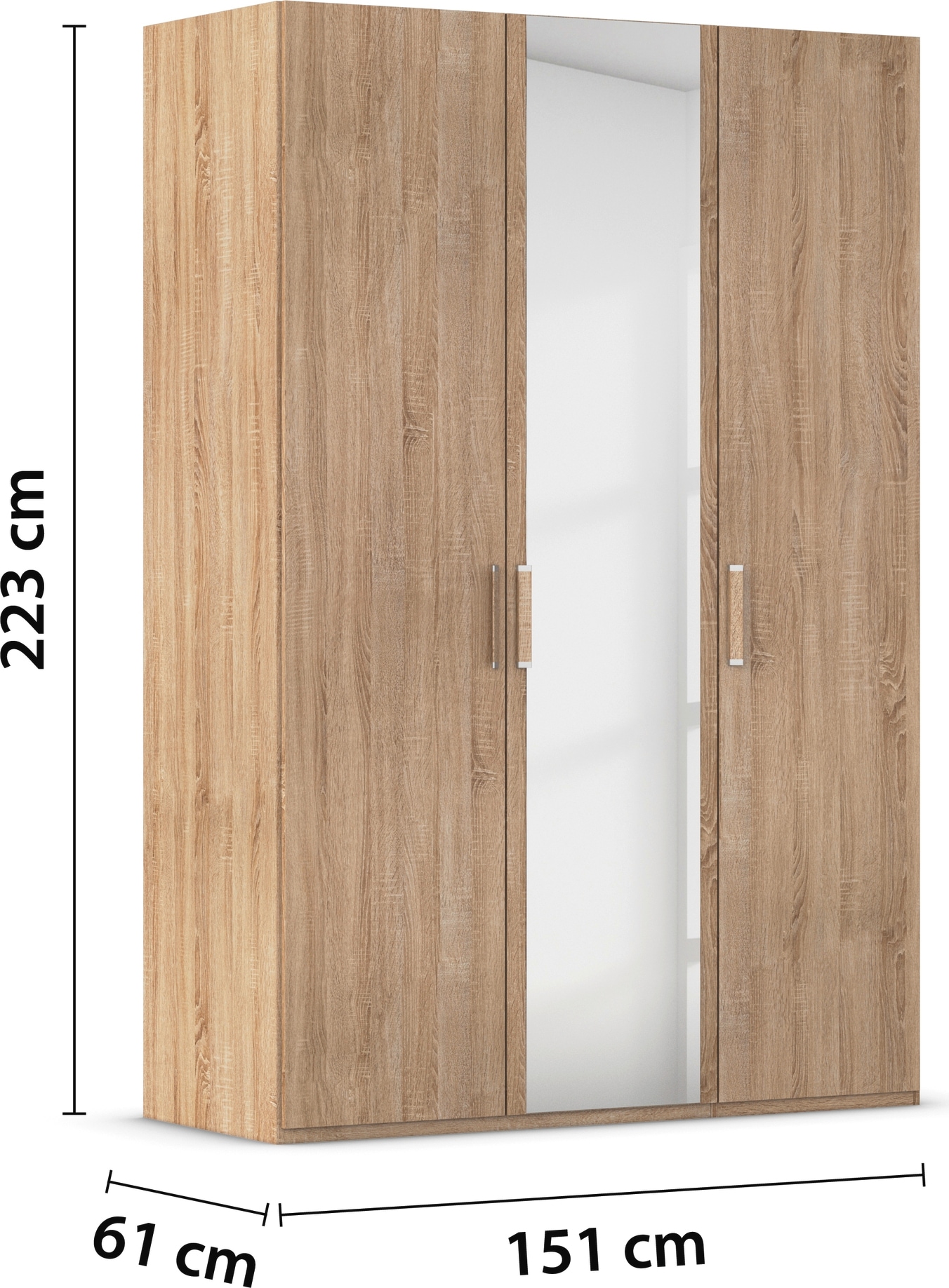 rauch Drehtürenschrank »Kleiderschrank Schrank Garderobe Schlafzimmerschrank EVELYN«, (in 2 Höhen 197 oder 210 cm erhältlich), in elegantem Stil, viel Stauraum 3 Breiten und 2 Höhen MADE IN GERMANY