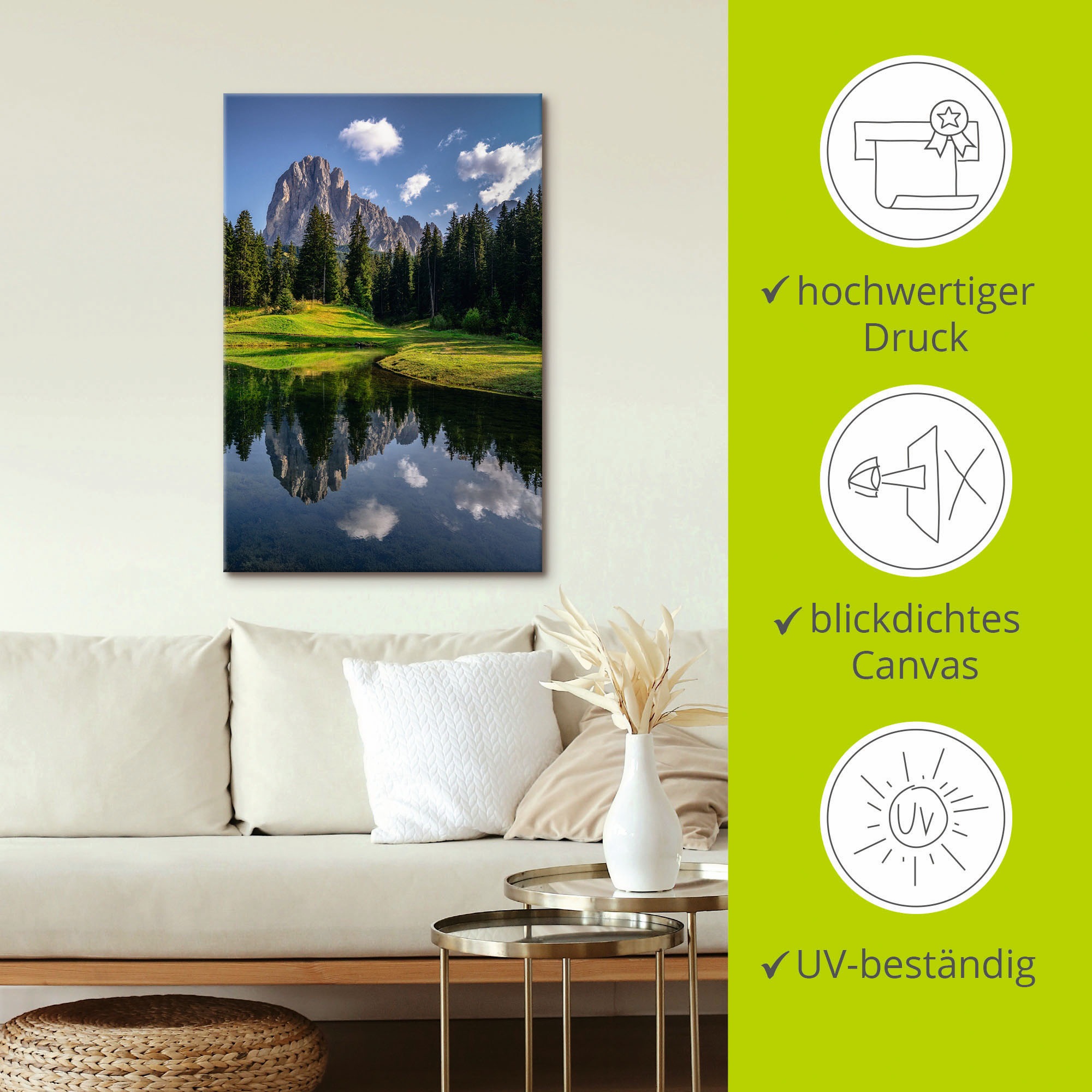 Artland Wandbild »Sommer in Südtirol«, Berge & Alpenbilder, (1 St.), als Alubild, Leinwandbild, Wandaufkleber oder Poster in versch. Größen