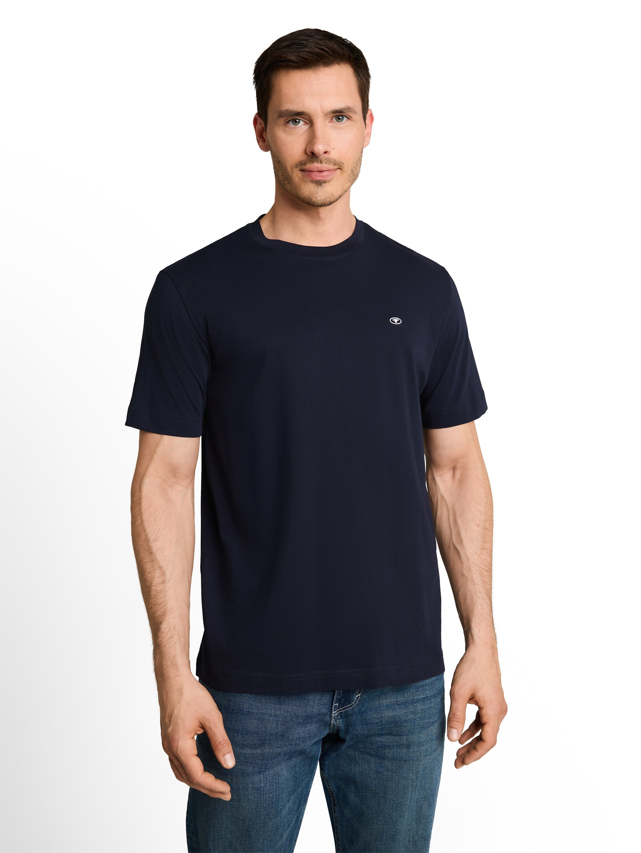 TOM TAILOR T-Shirt Packung, 3 3er Pack mit Logo-Stickerei