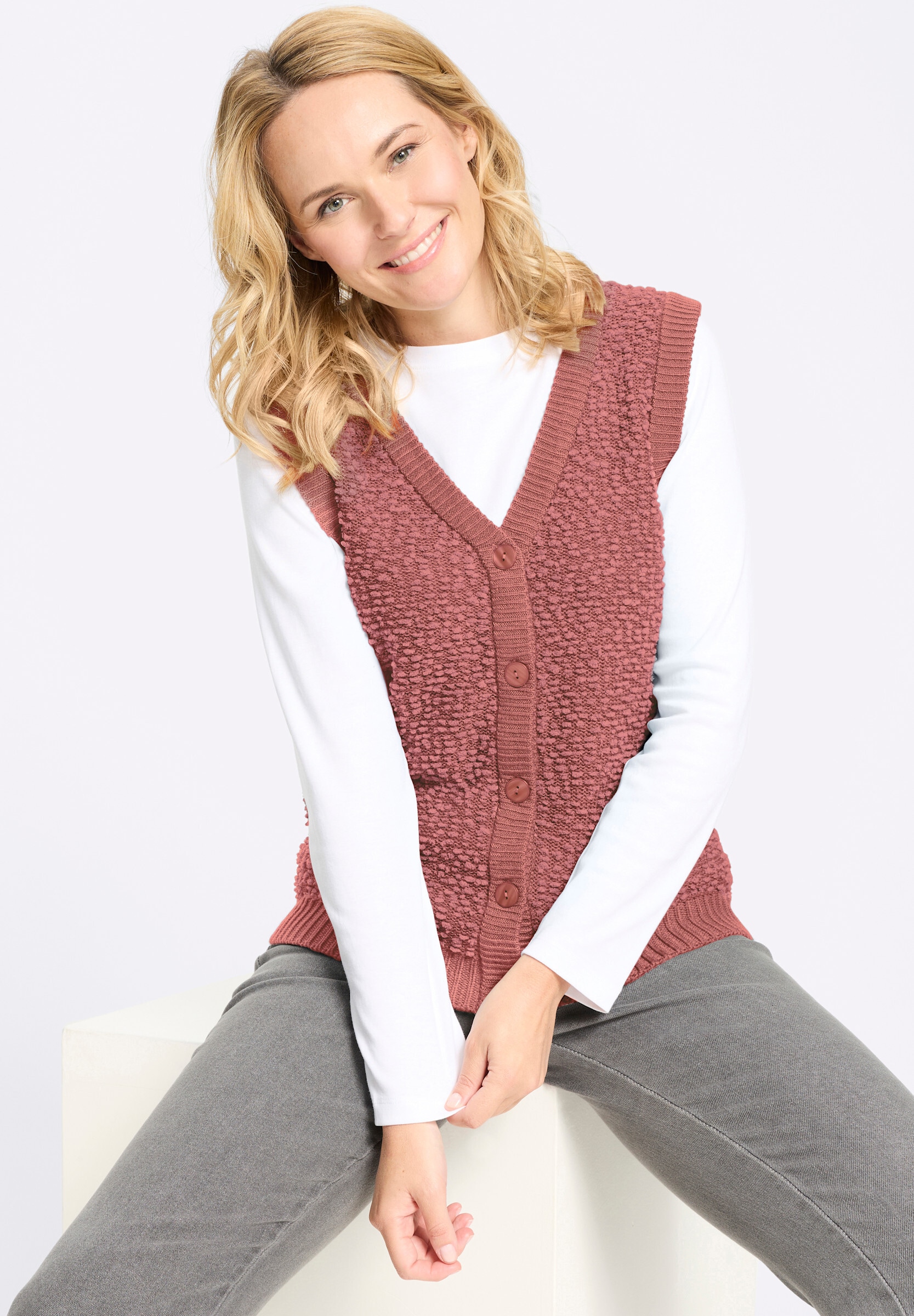 Sieh an! Strickweste »Strickweste Strickweste aus Effektgarn«